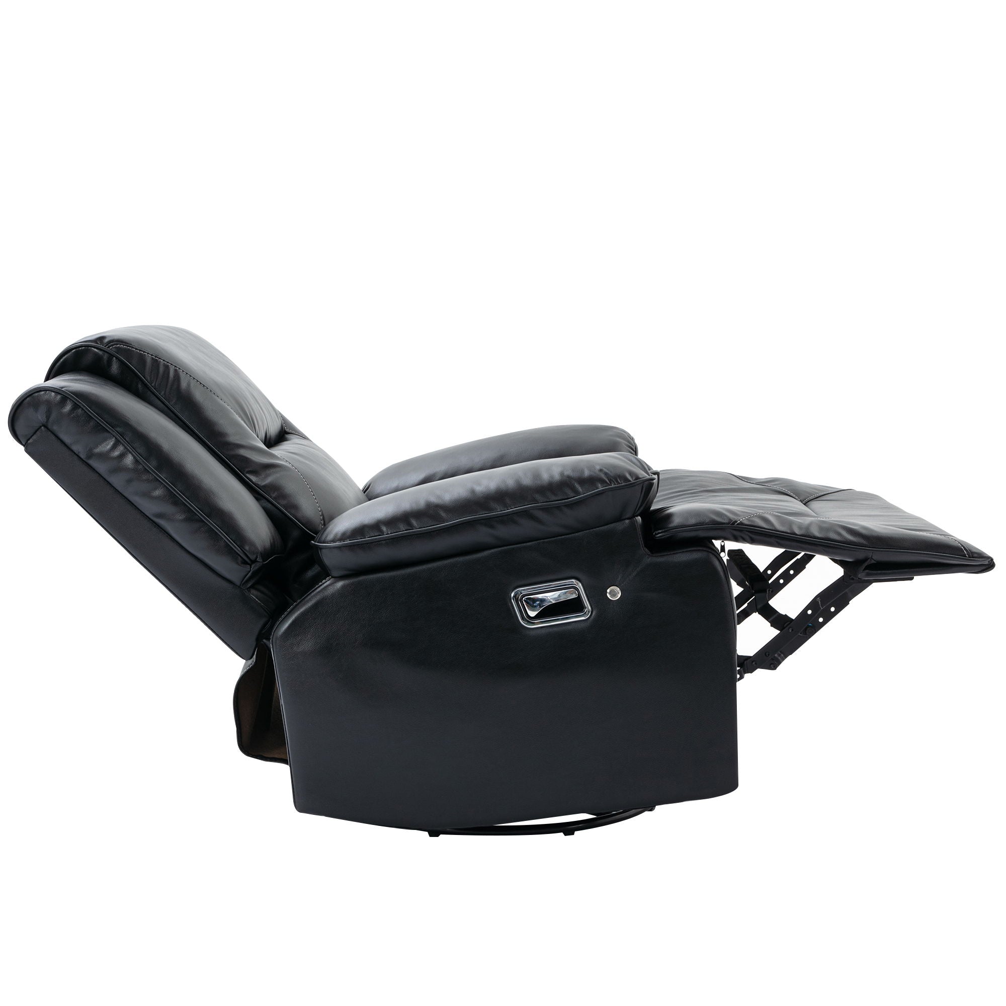 360° Swivel And Rocking Home Theater Recliner Manual Recliner Chair With A LED Light Strip For Living Room