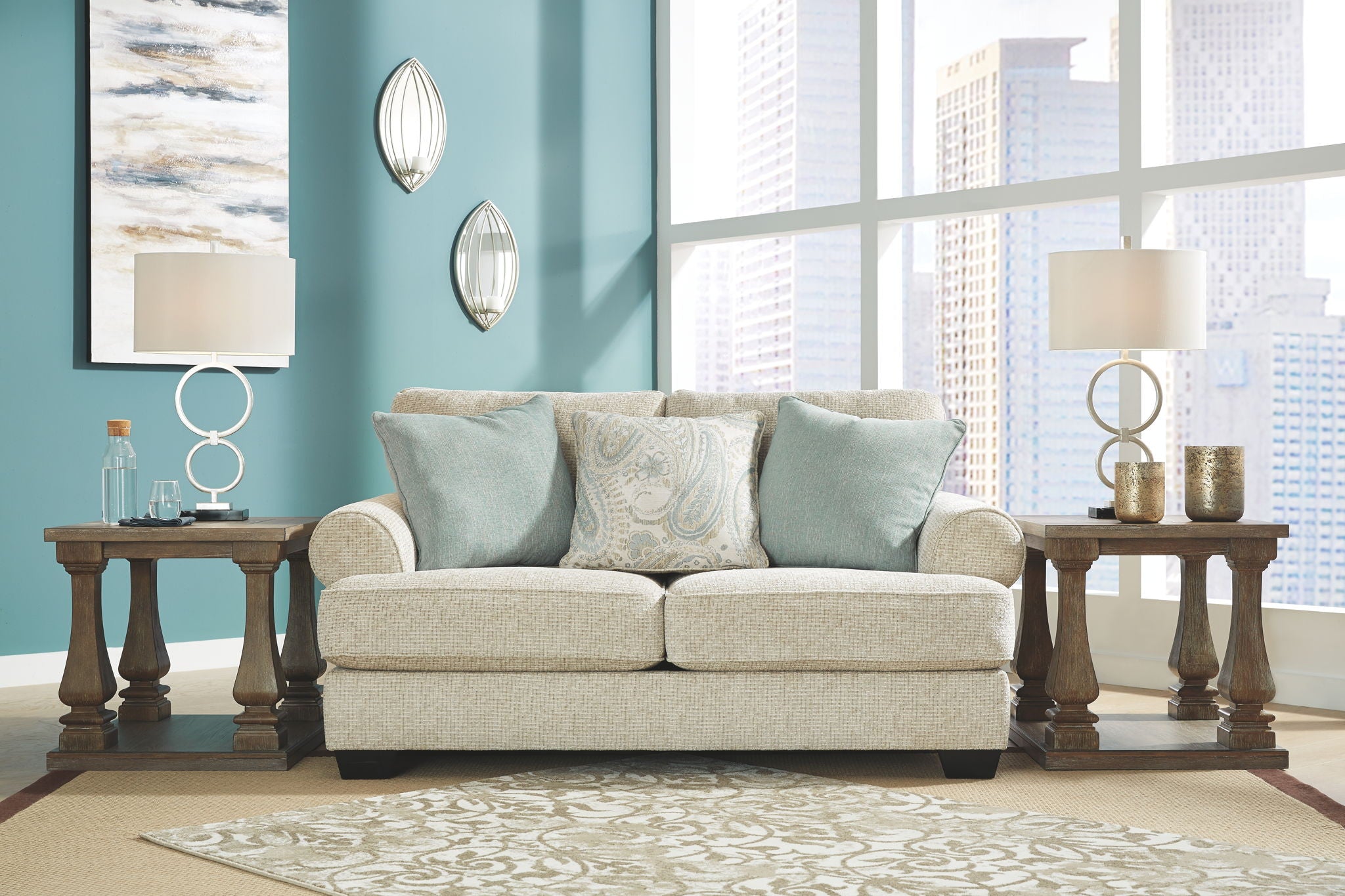 Monaghan - Loveseat - Sandstone - Best Buy Furniture