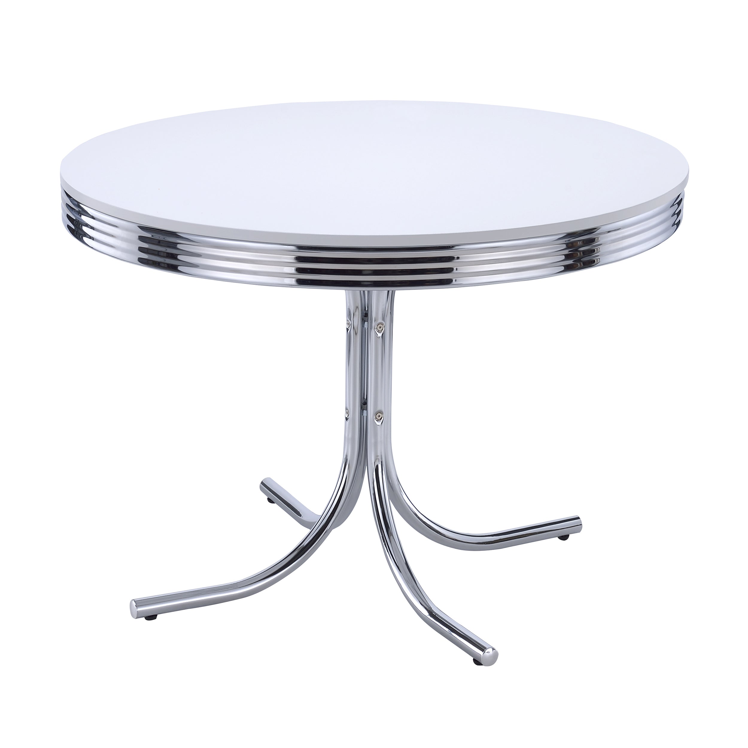 Retro 5-piece Round Dining Table Set White and Red-CoasterEveryday