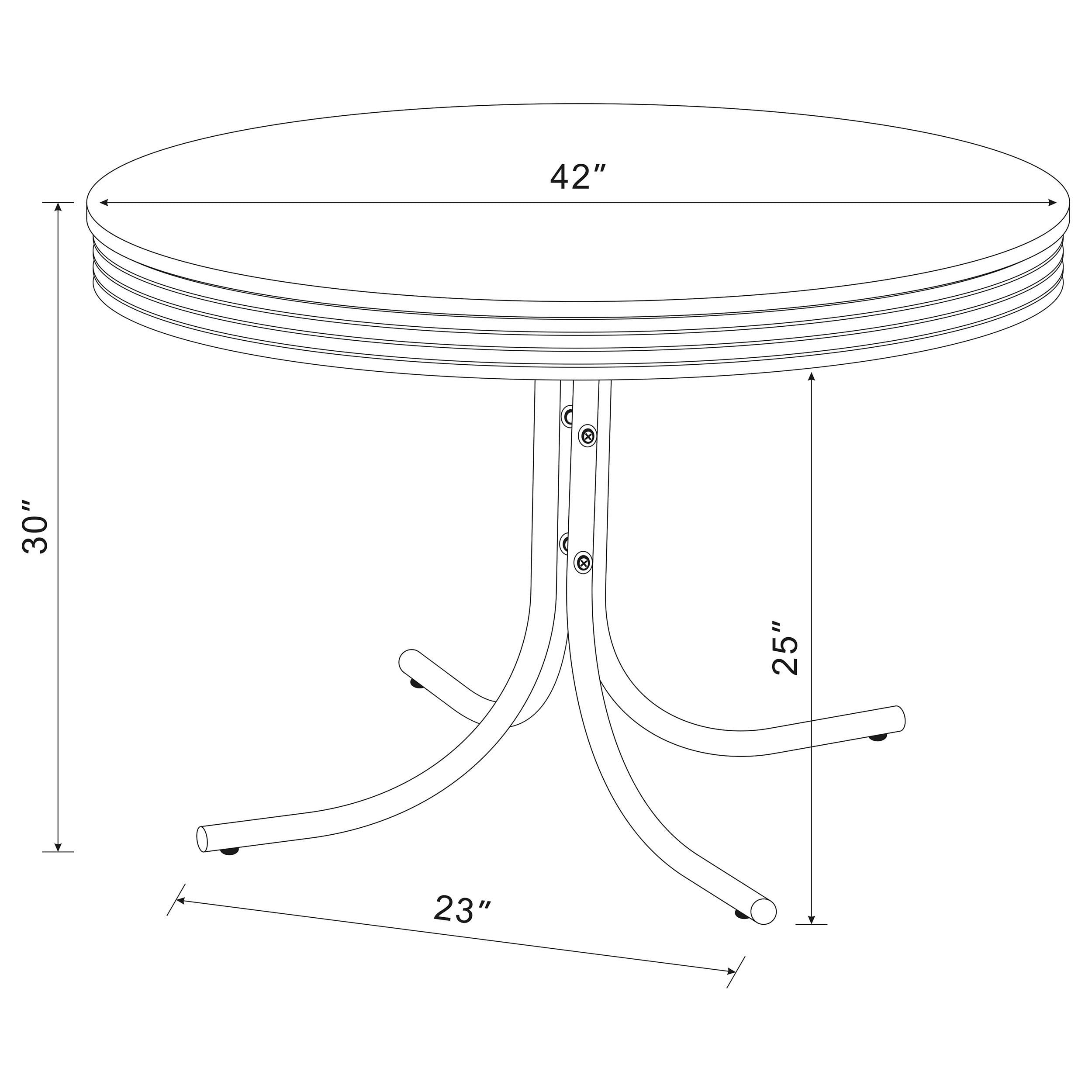 Retro Round 42-inch Wood Top Dining Table White and Chrome-CoasterEveryday
