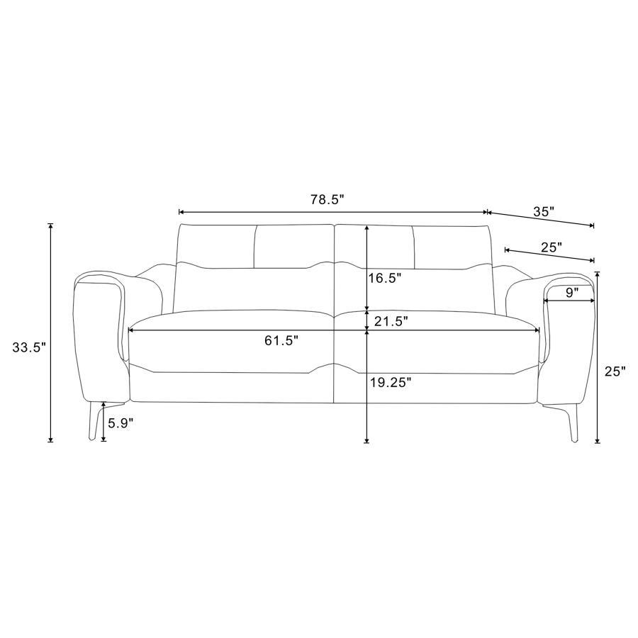 Nolan - 2 Piece Upholstered Sofa Set - Charcoal