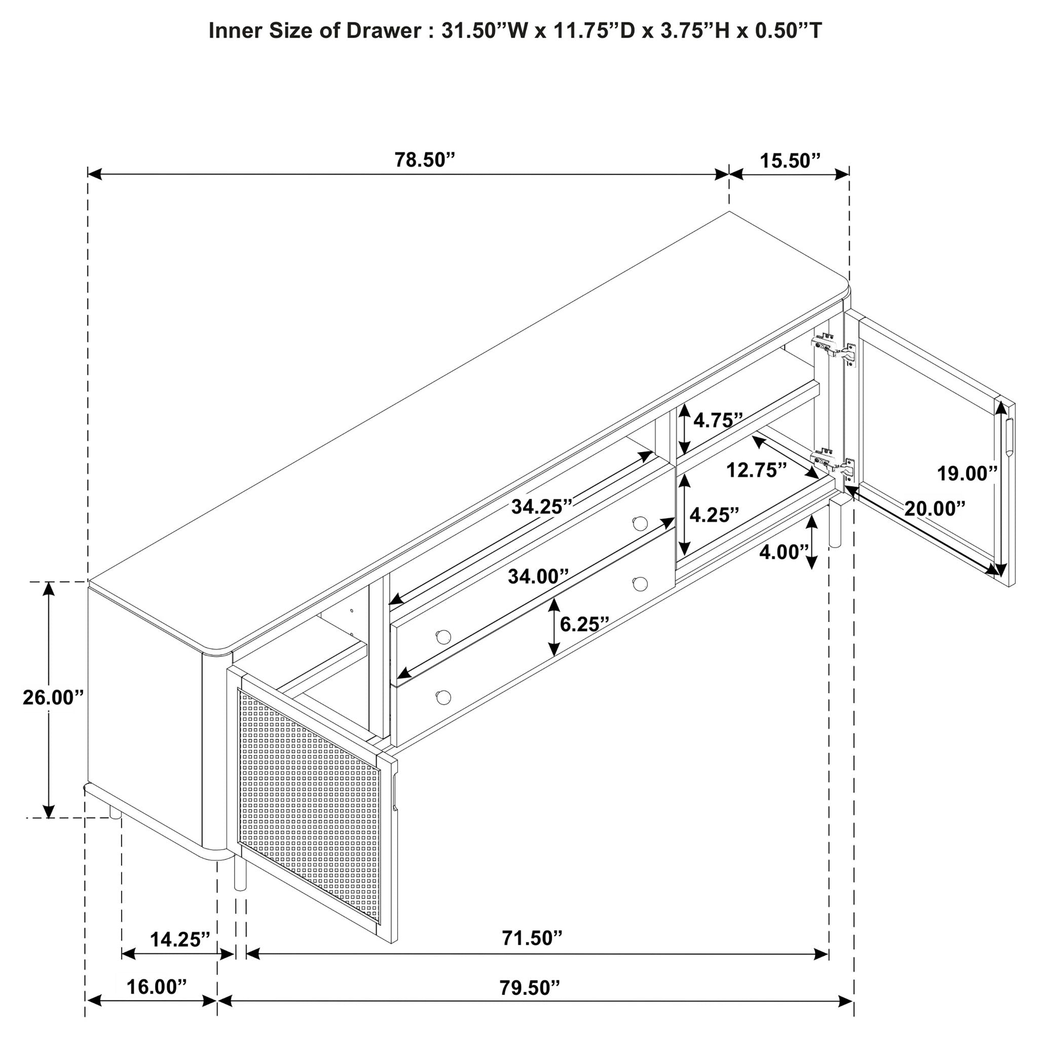 Benson - 2 Door TV Stand With Dual Drawers
