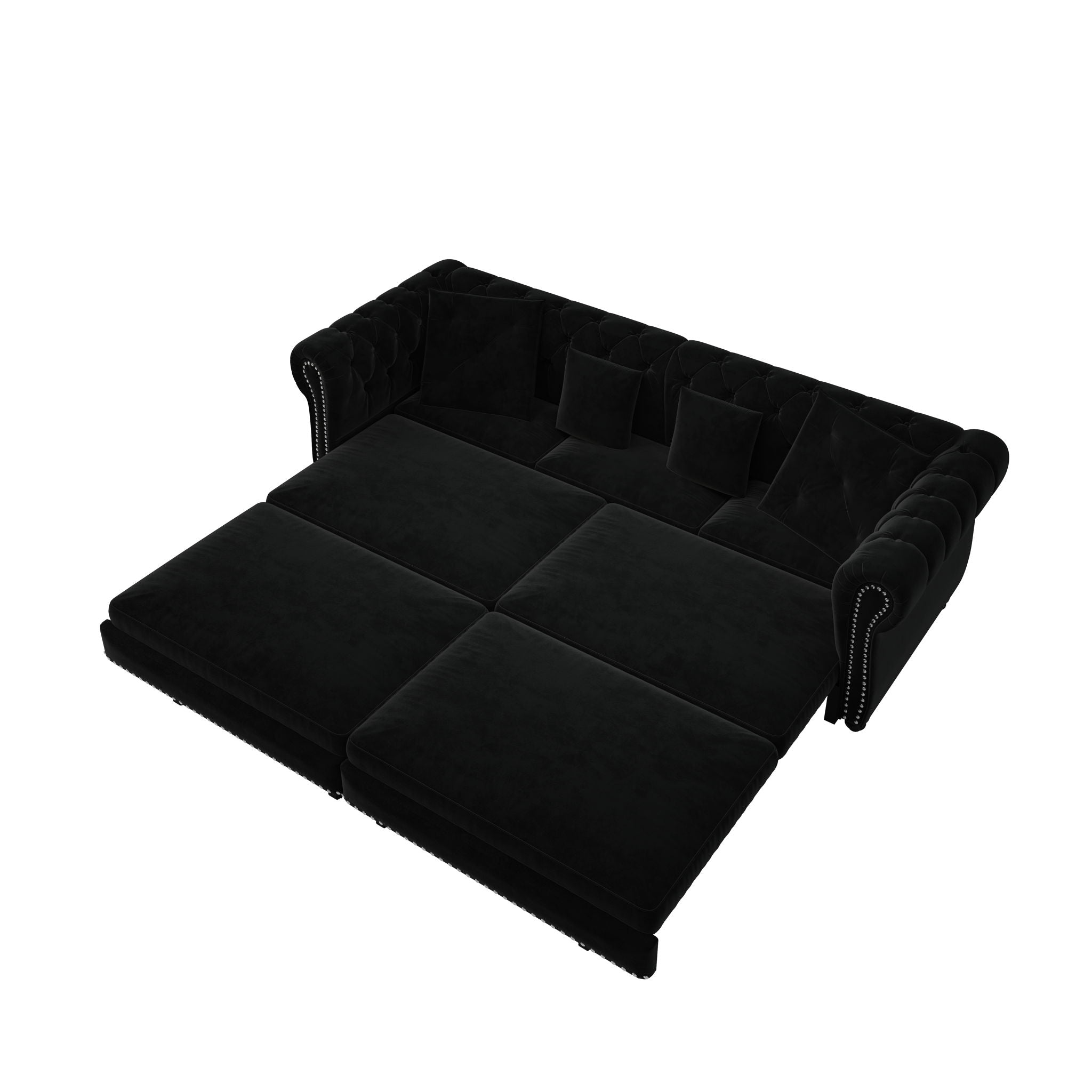 3 In 1 Pull Out Sofa Bed With Movable Ottoman
