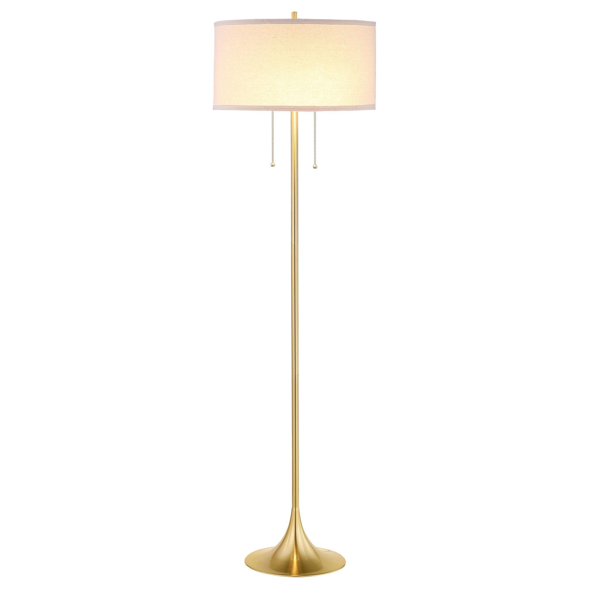 Bellflower - Drum Shade Floor Lamp - Beige