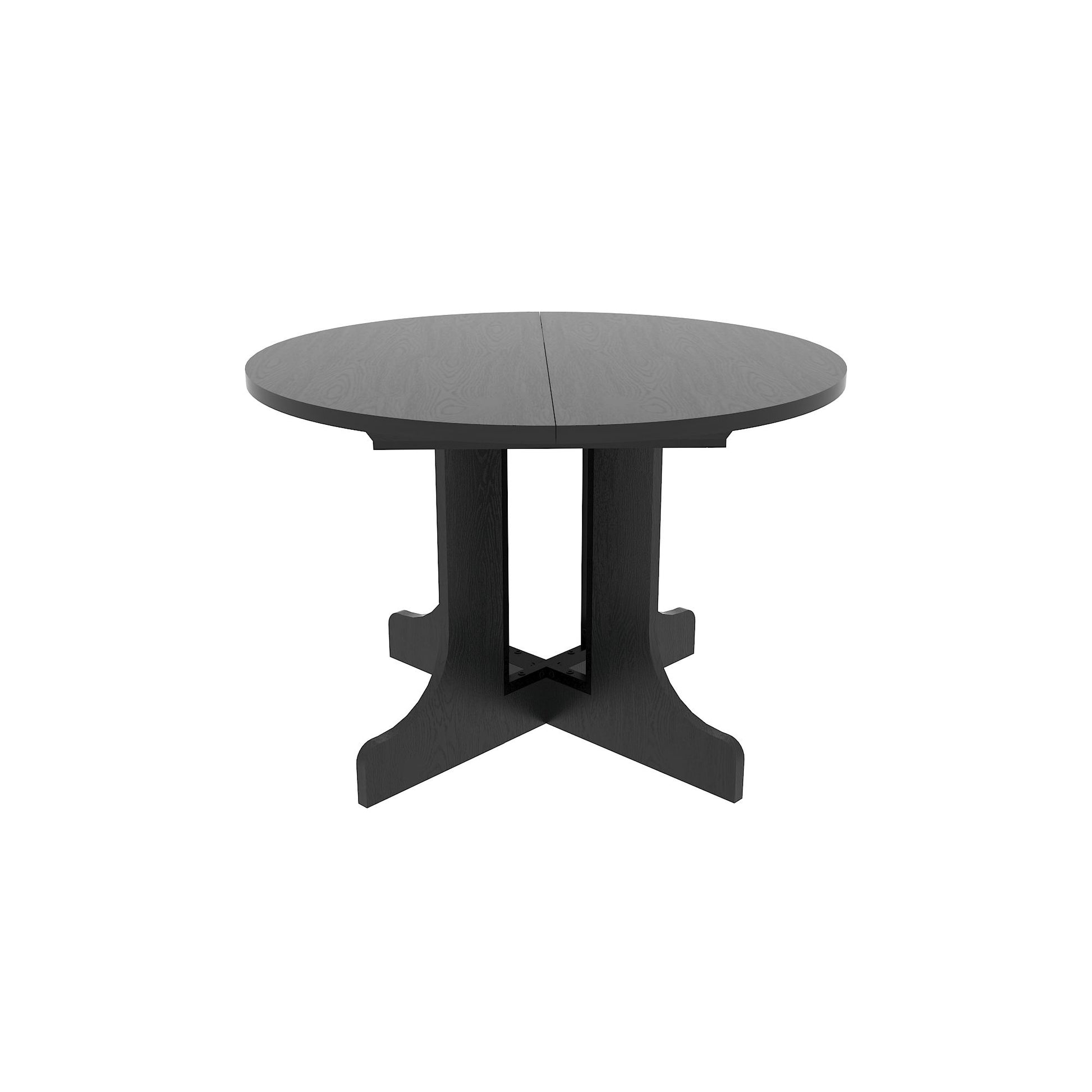 Dining Table For Farmhouse Kitchen Expandable Oval Table Top With Removable Leaf Trestle X Shaped Base - Black - Best Buy Furniture