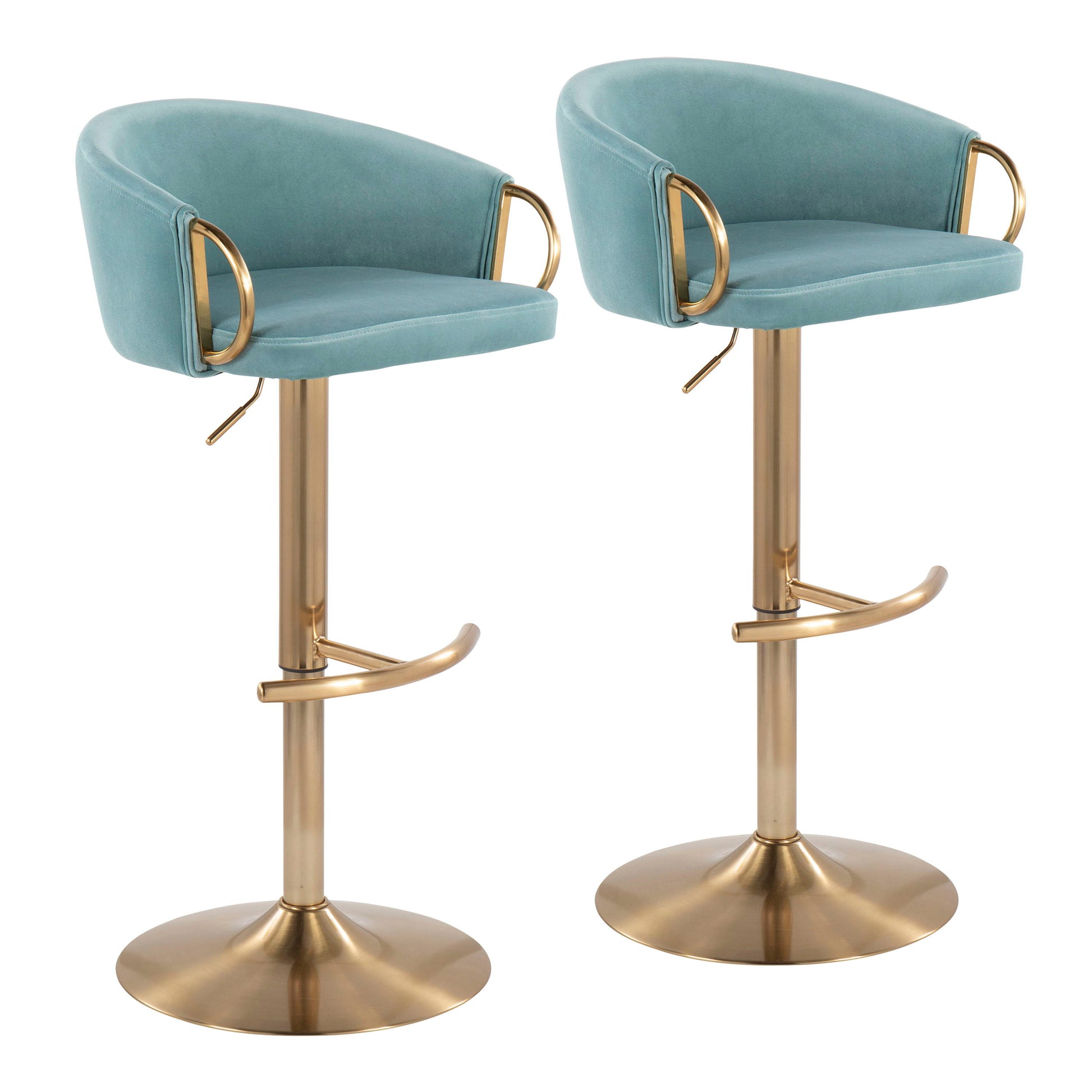 Claire - Contemporary / Glam Adjustable Bar Stool (Set of 2) - Best Buy Furniture