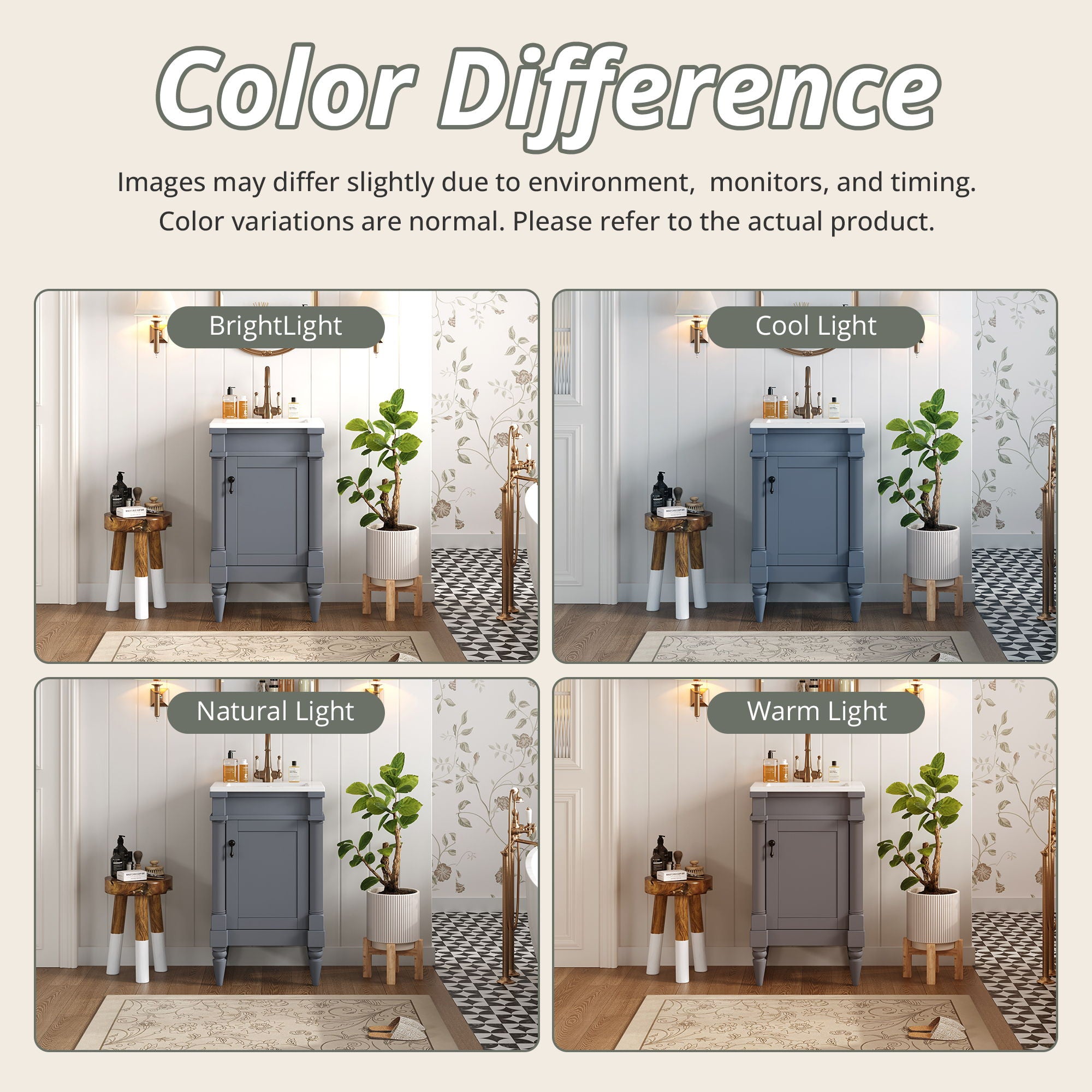 Bathroom Vanity With Sink, Storage Cabinet With Door, Drop In Sink, Compact Freestanding Design