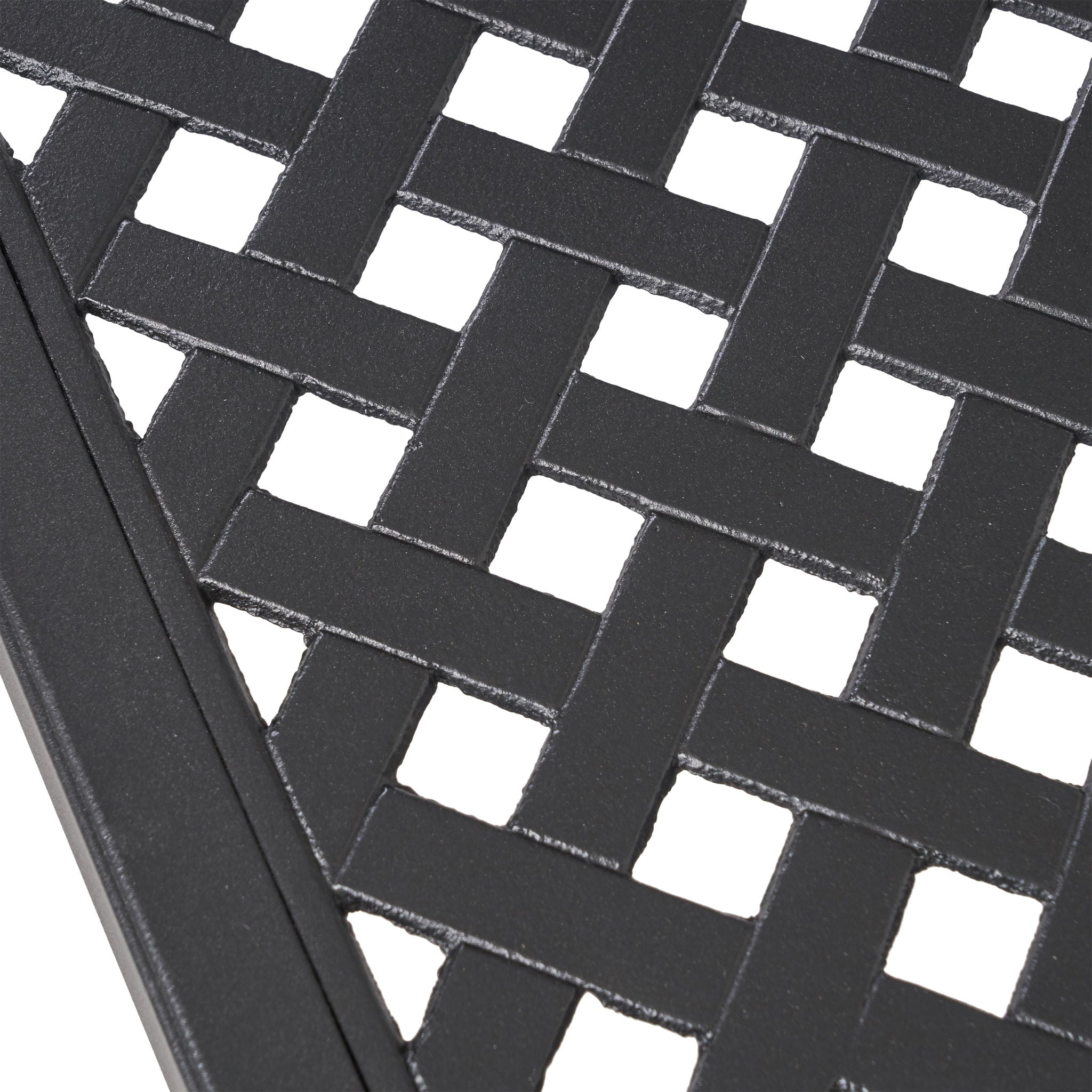 Outdoor Modern Aluminum Dining Table With Woven Accents