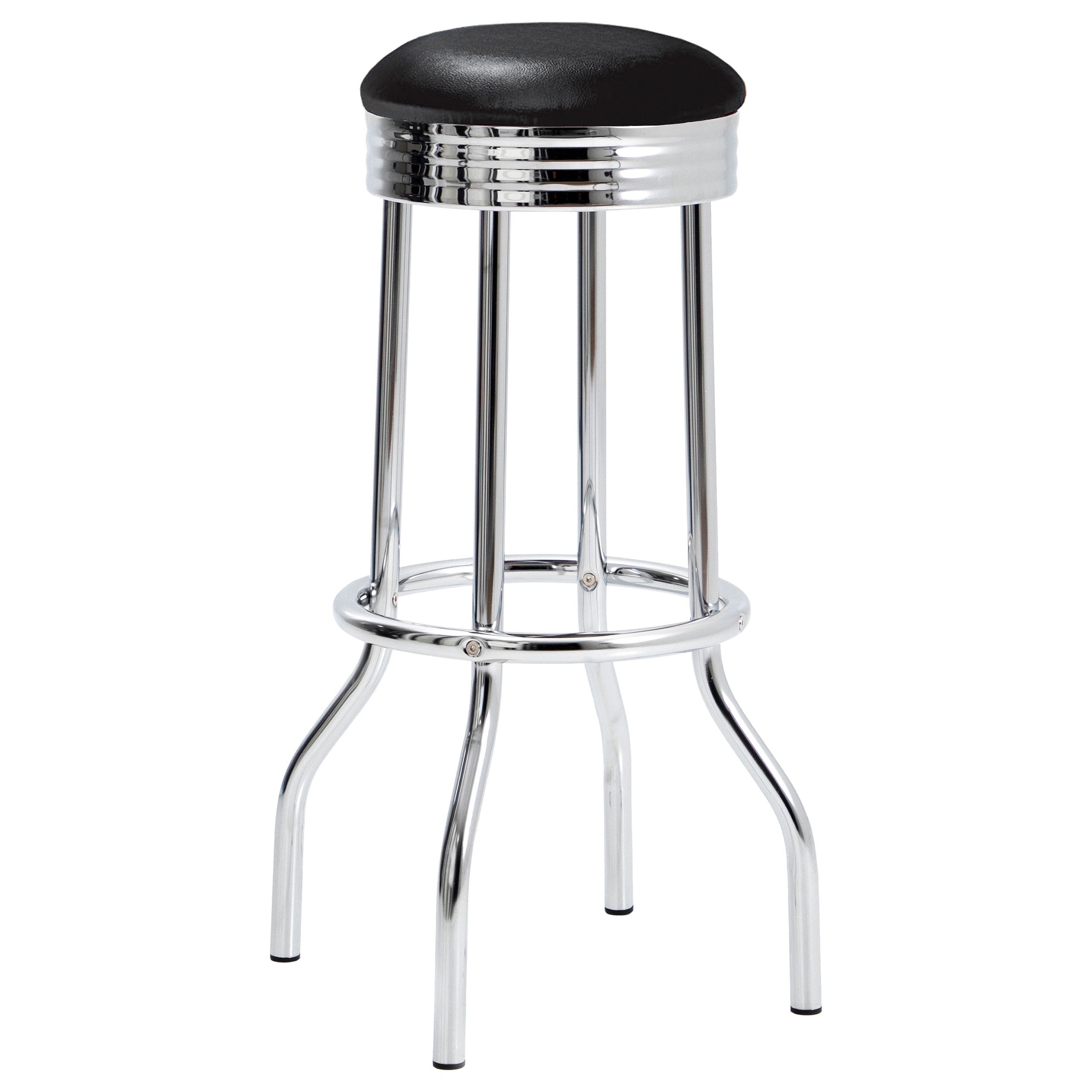 Retro 3-piece Round 1950s Bistro Pub Bar Table Set Black-
