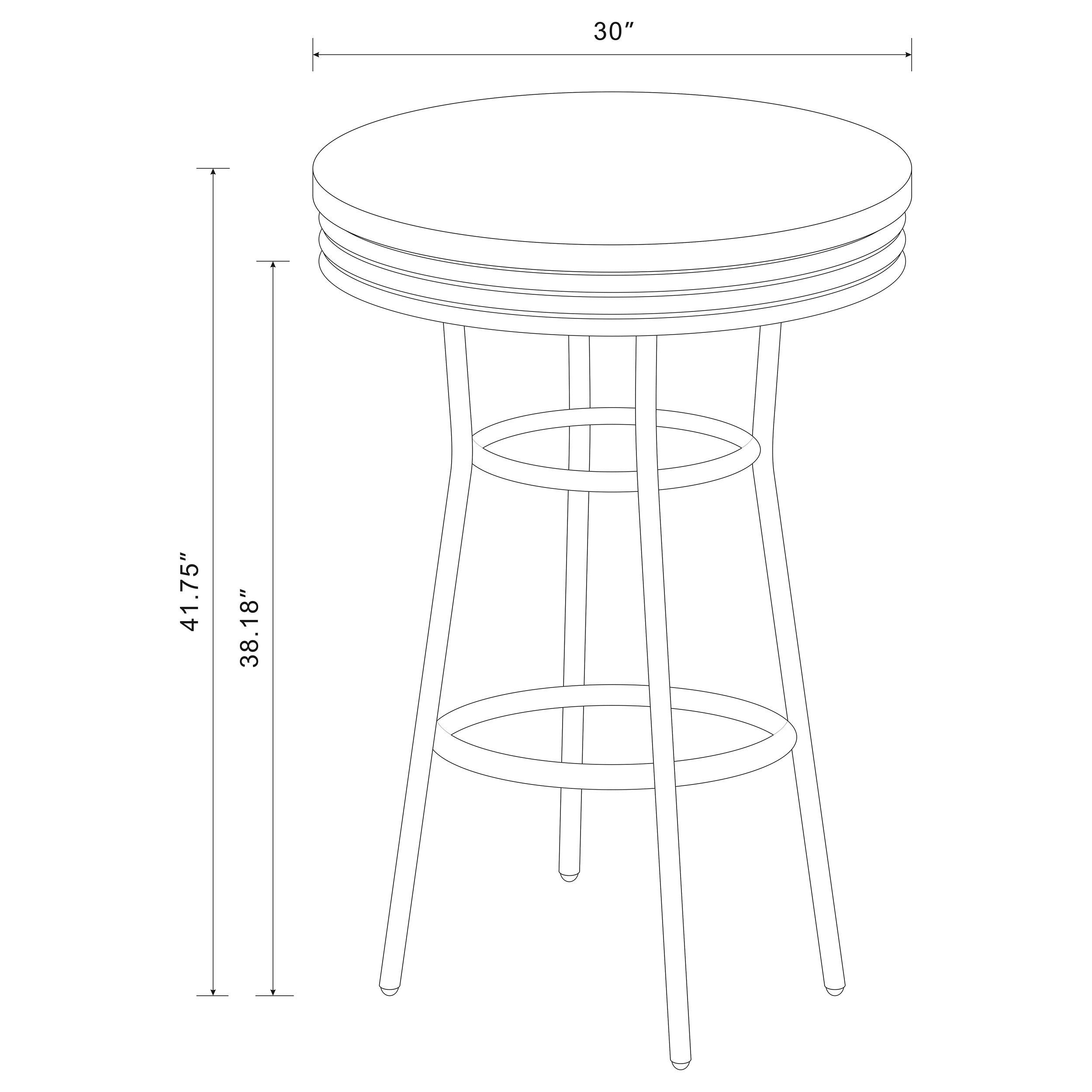 Retro Round 30-inch 1950's Bistro Pub Height Bar Table Black-CoasterEveryday