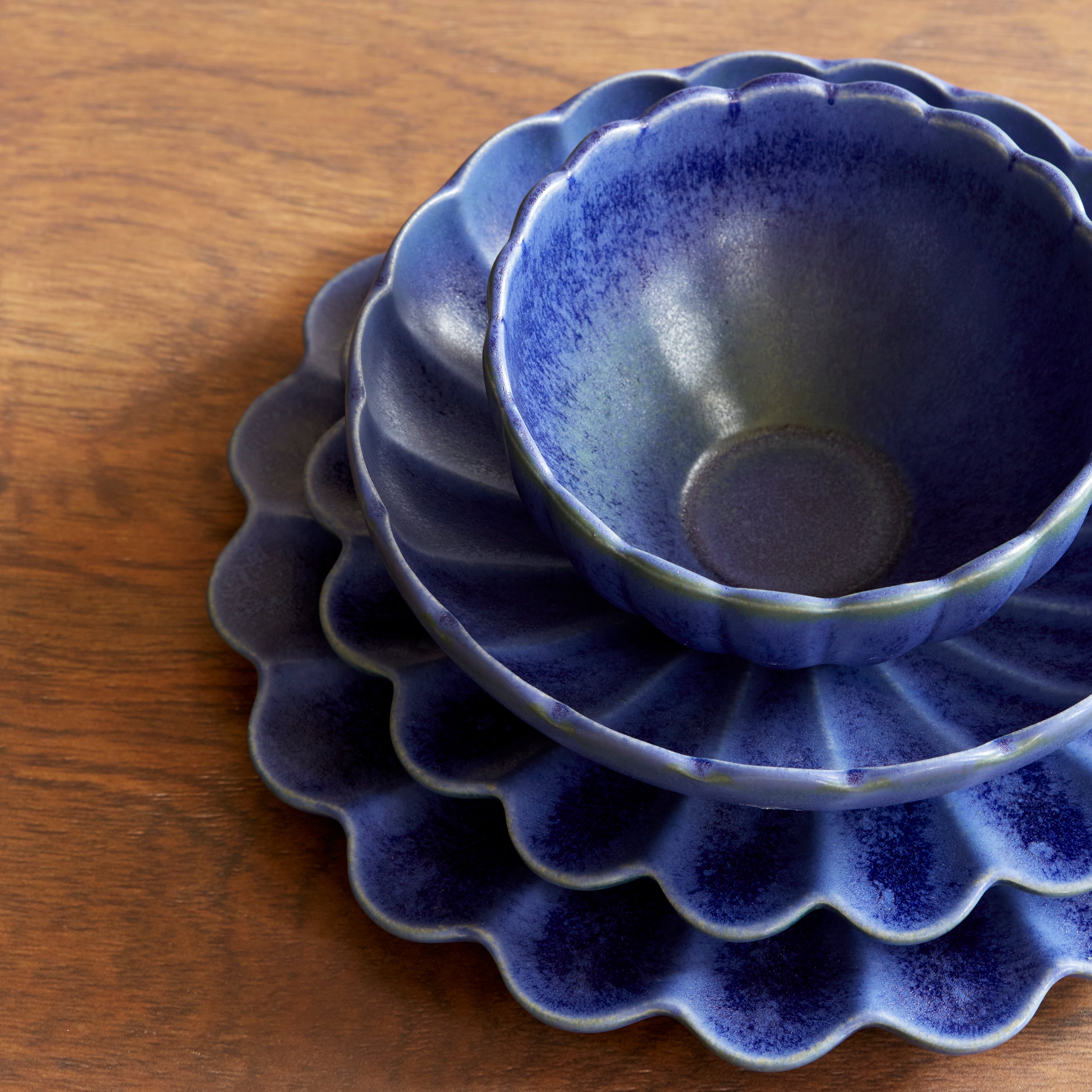 Dhalia Stoneware Salad Plate - Blue