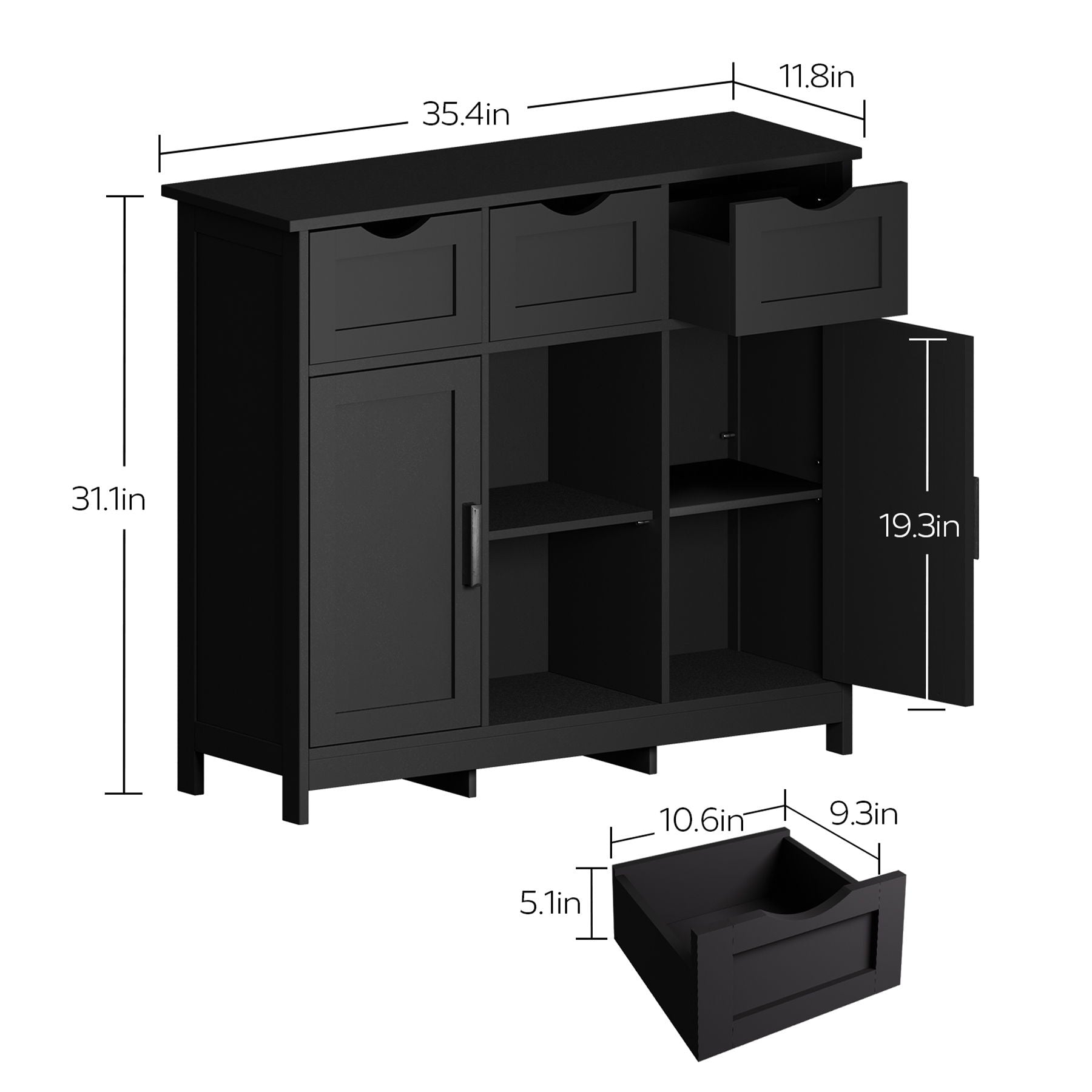 Storage Cabinets, Wooden Floor Cabinet, With Drawers And Shelves Storage Cabinets, Accent Cabinet For Living Room, Bedroom, Bathroom Furniture Home Decor - Best Buy Furniture
