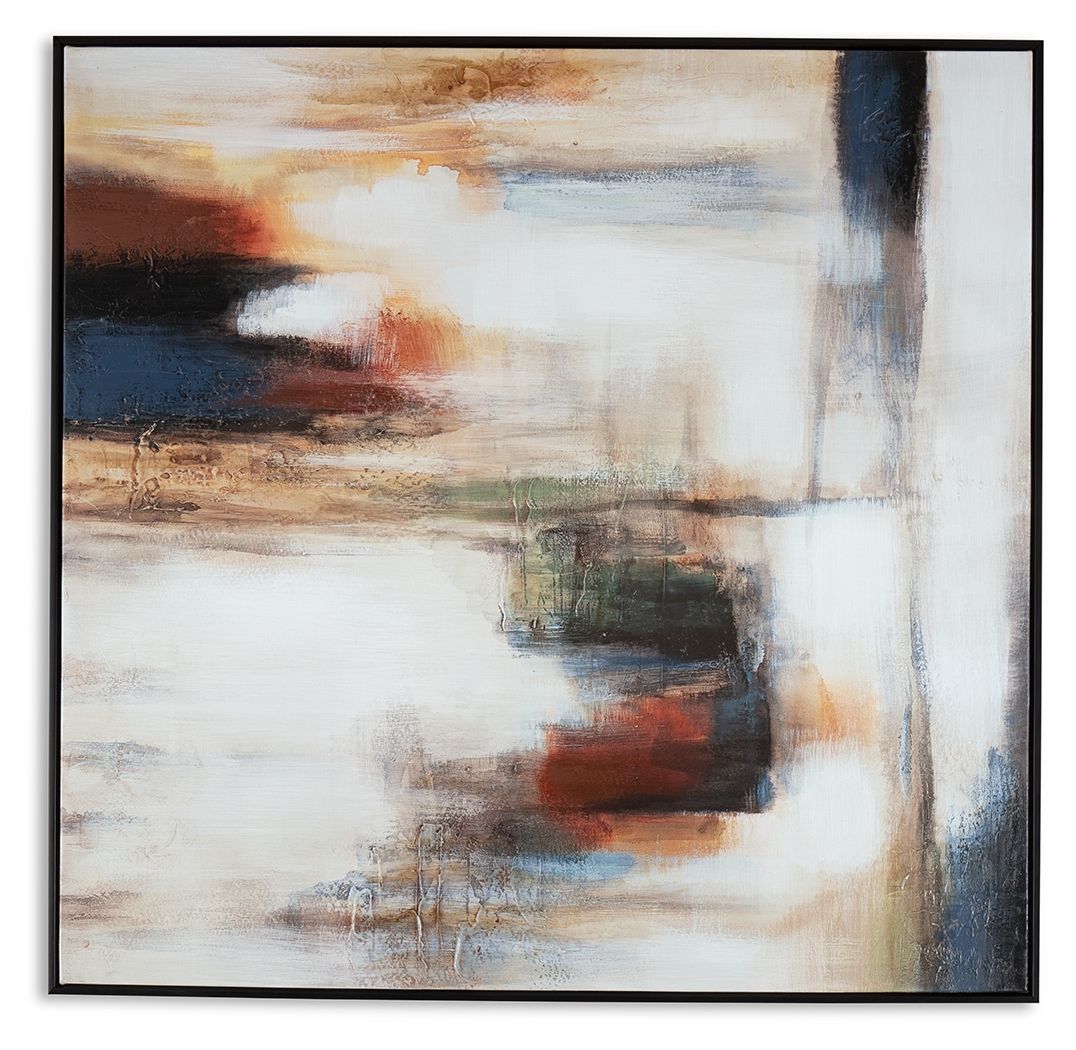 Pigeonford - Wall Art - White / Teal / Gold - Best Buy Furniture