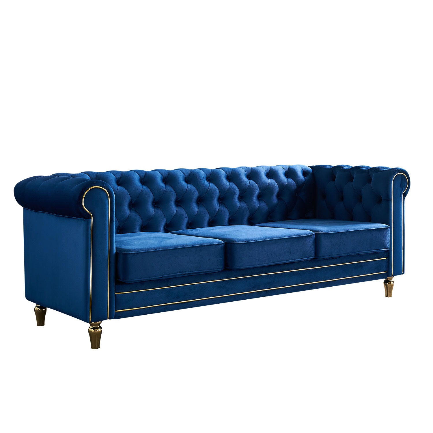 Chesterfield - Velvet Sofa 84.65" For Living Room - Best Buy Furniture