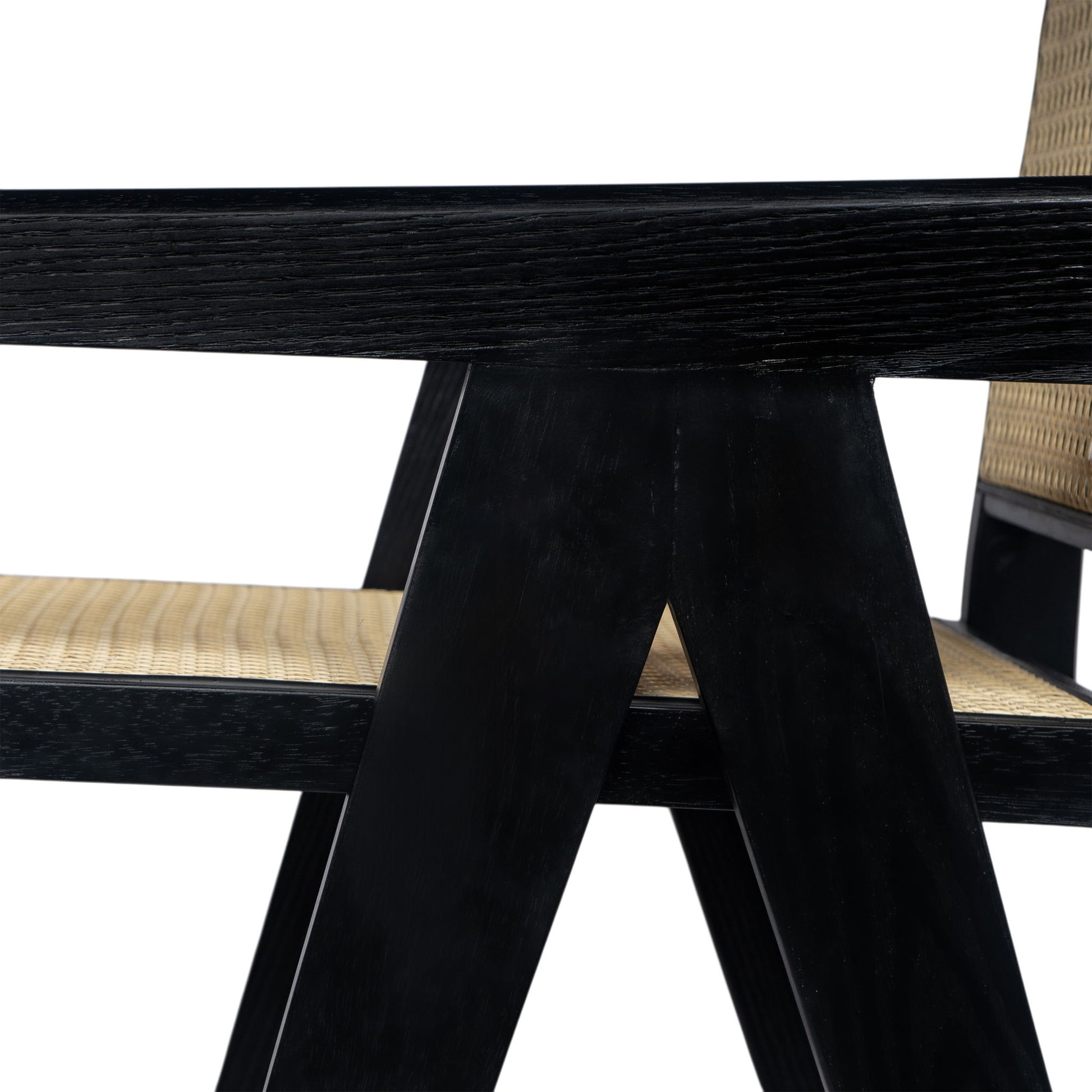 Modern Minimalist Bar Stool With Cane Seat - Black / Natural - Best Buy Furniture