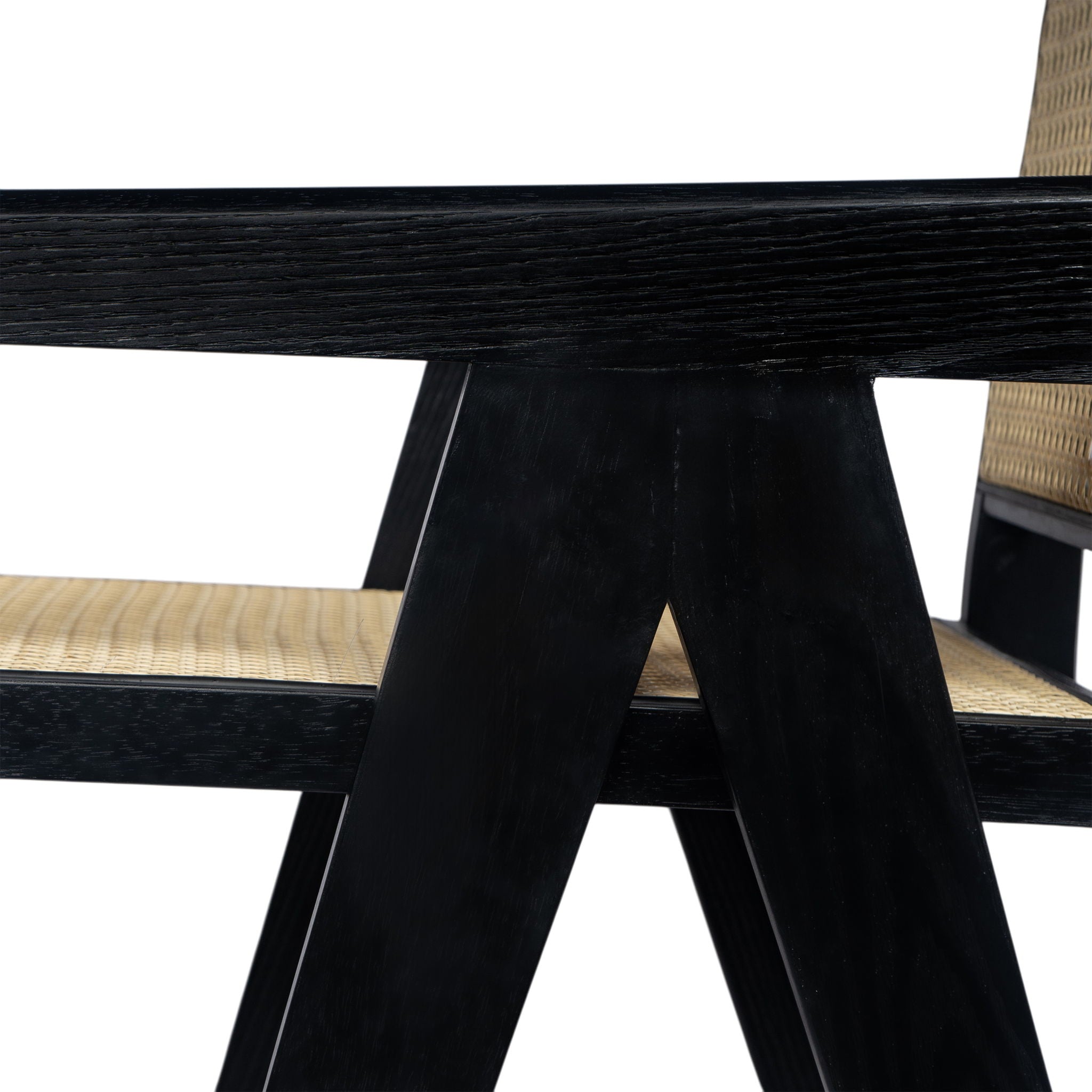 Modern Minimalist Bar Stool With Cane Seat - Black / Natural - Best Buy Furniture