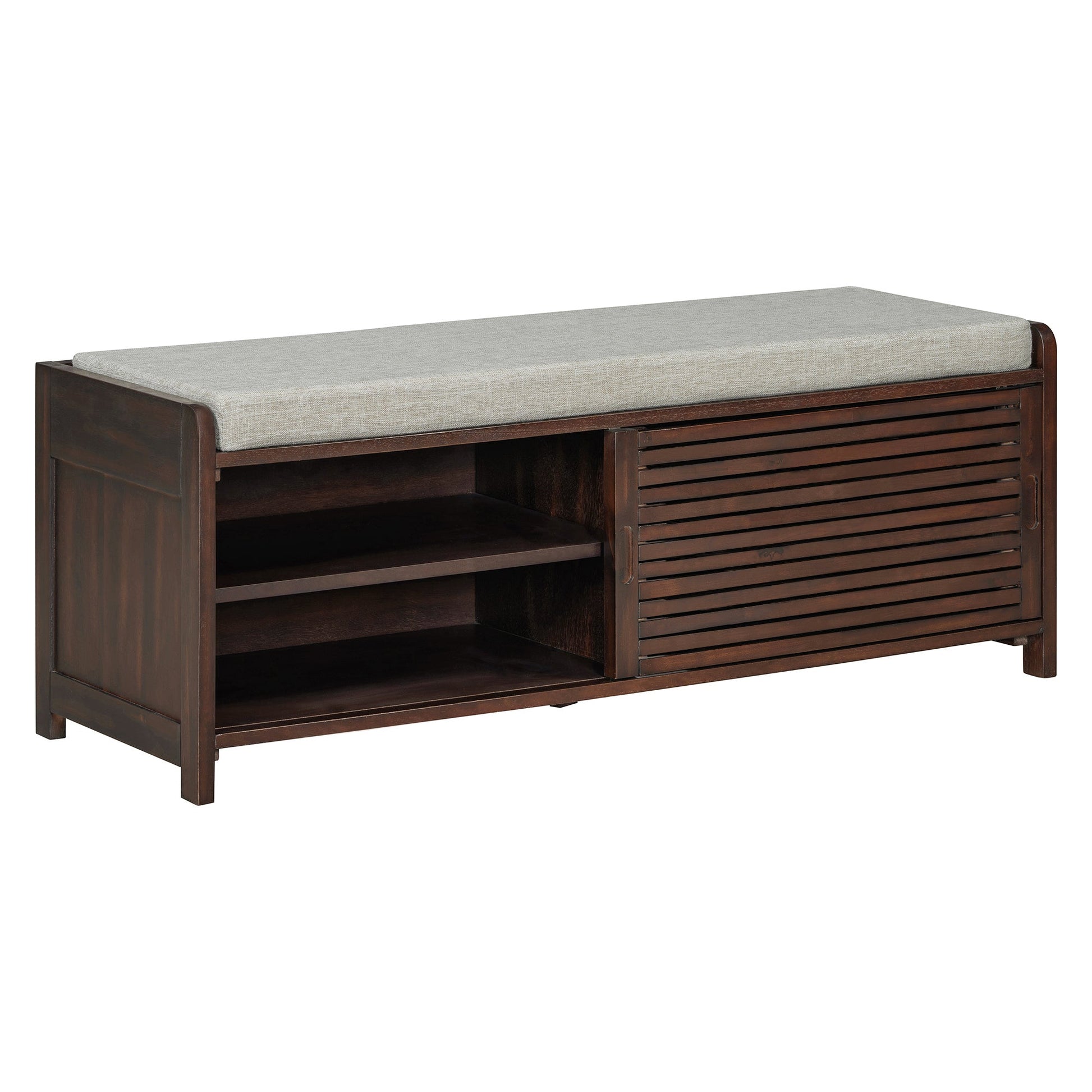 Shoe Bench with Storage and Cushion (Espresso) - Best Buy Furniture
