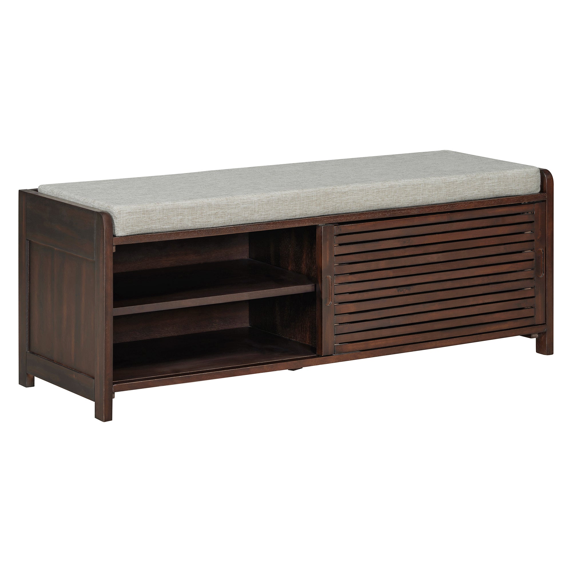 Shoe Bench with Storage and Cushion (Espresso) - Best Buy Furniture