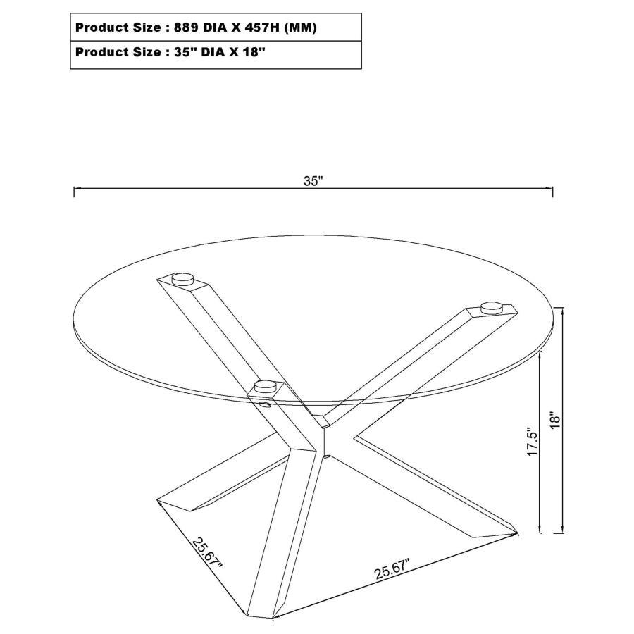 Kenzie - Round Tempered Glass Top Table