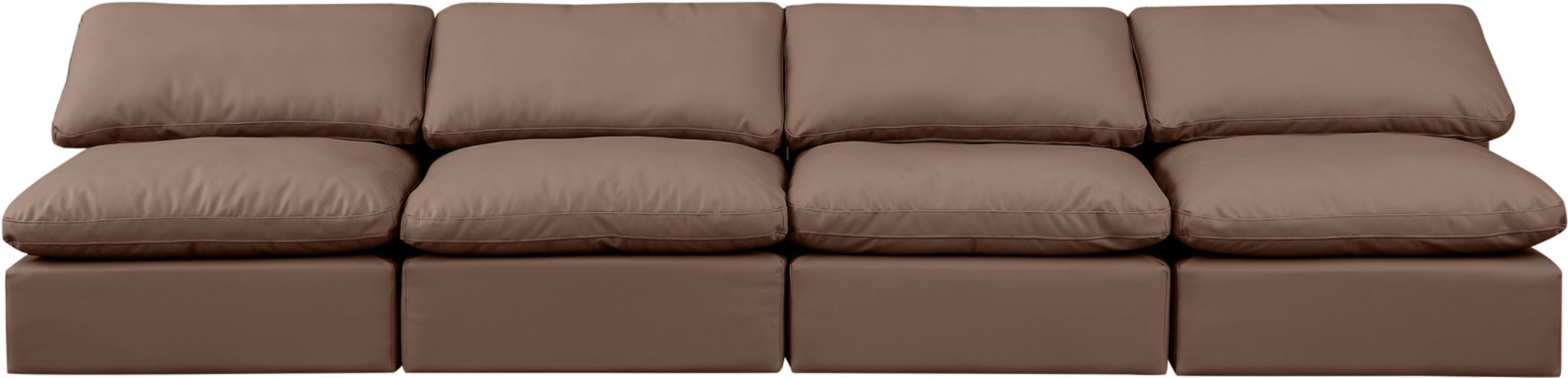 Indulge - Faux Leather 4 Seat Modular Armless Sofa