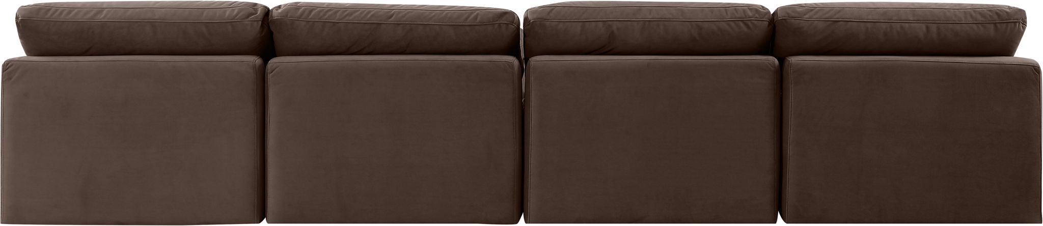 Indulge - Velvet 4 Seat Modular Armless Sofa