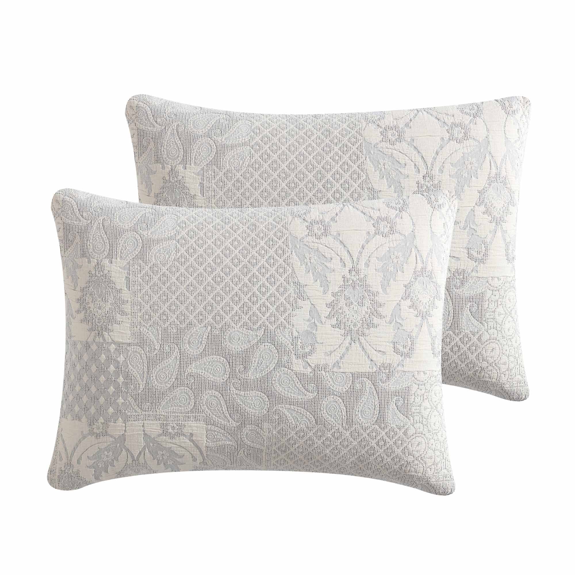 Paisley 3 Piece Ivory Cotton Matelassé Comforter Set