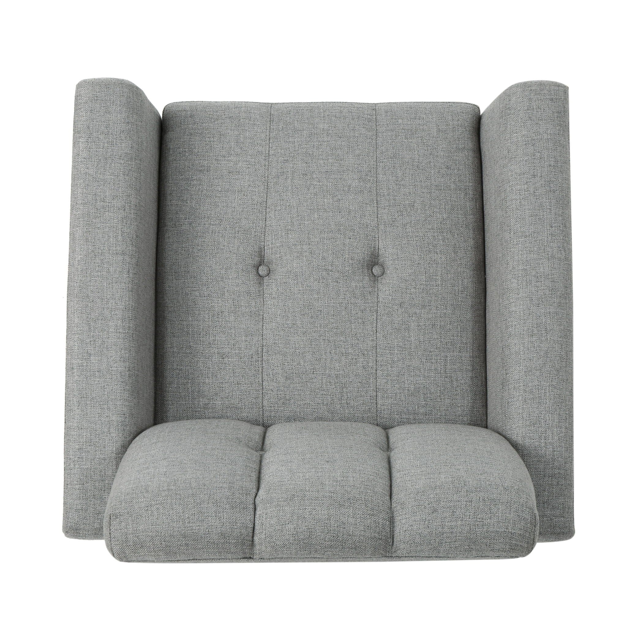 Fabric Channel Stitch Club Chair With Tufted Back - Gray