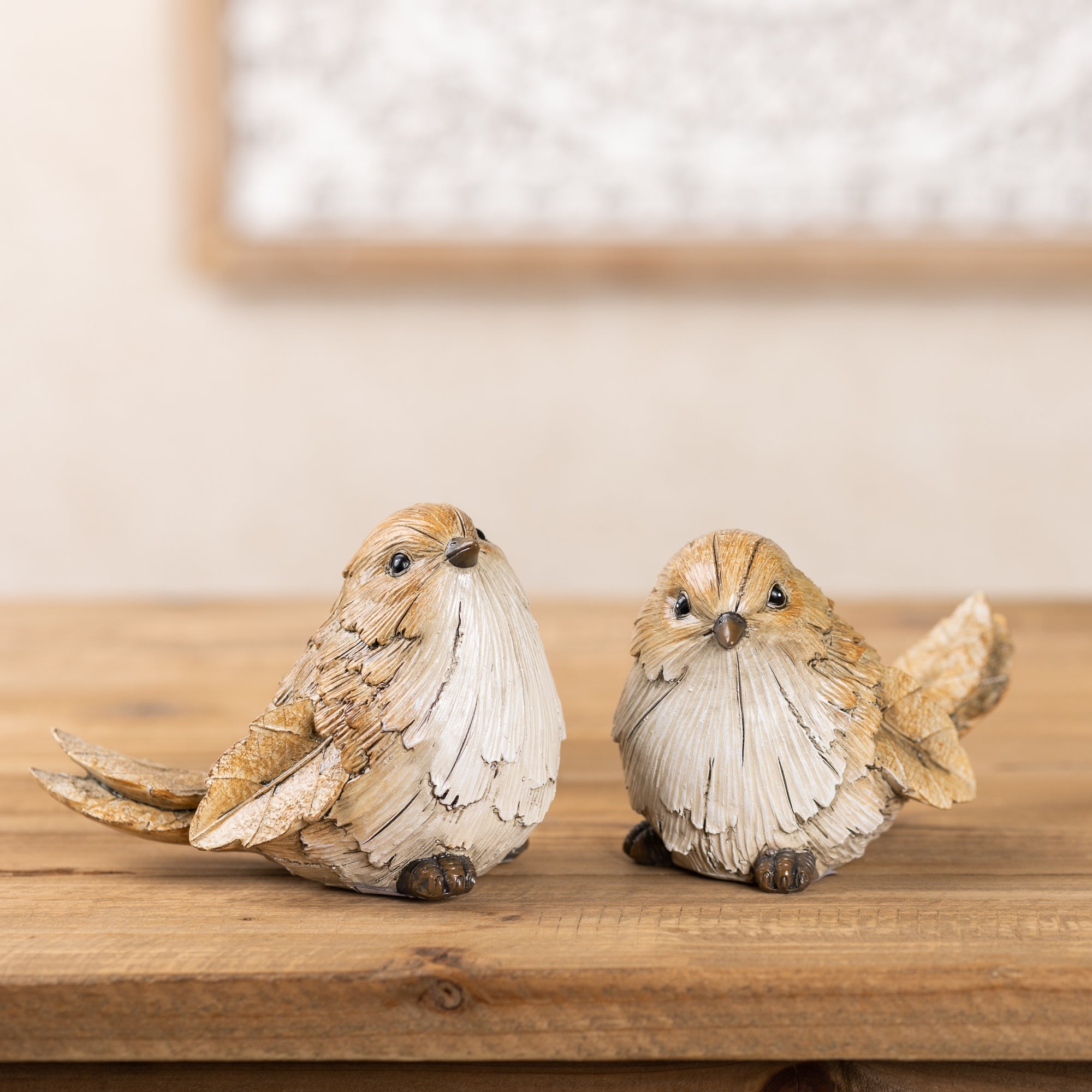 Carved Leaf Bird Figurine (Set of 2)