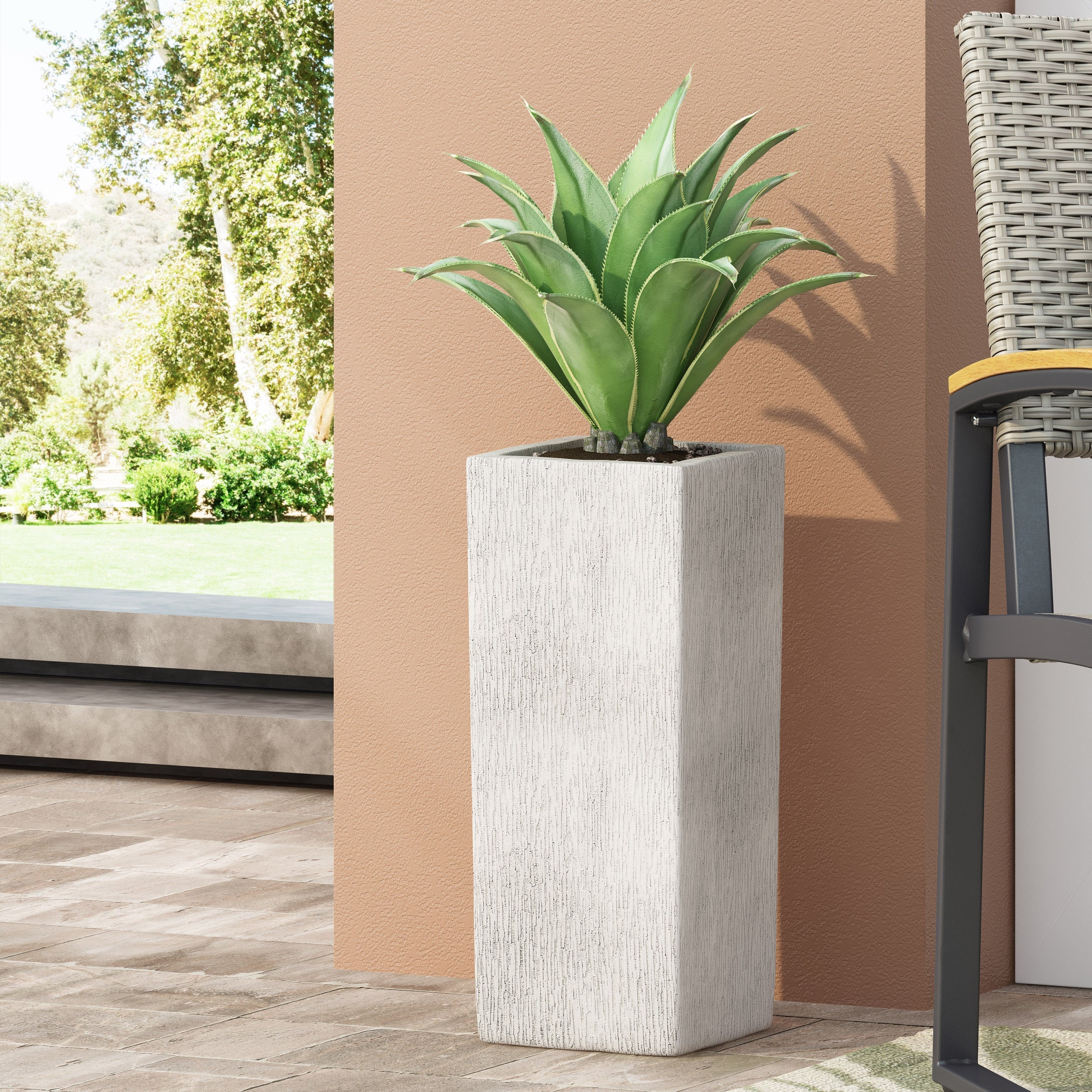 20'' H MGO Garden Urn Planter - Antique White