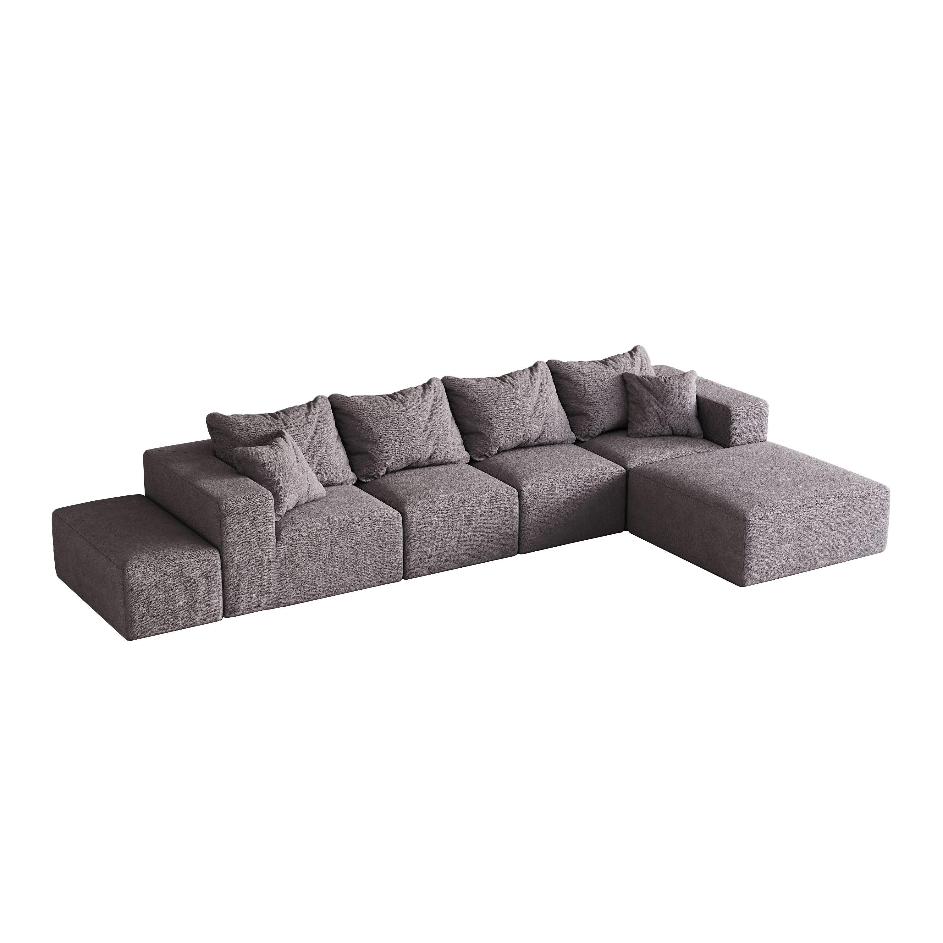 Modern Upholstered Sectional Boneless Couch Set