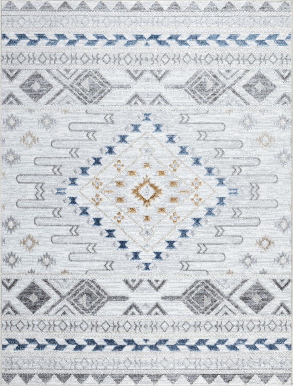 Legacy - 5'3" X 7' Polypropylene Area Rug - Multi / White - Best Buy Furniture
