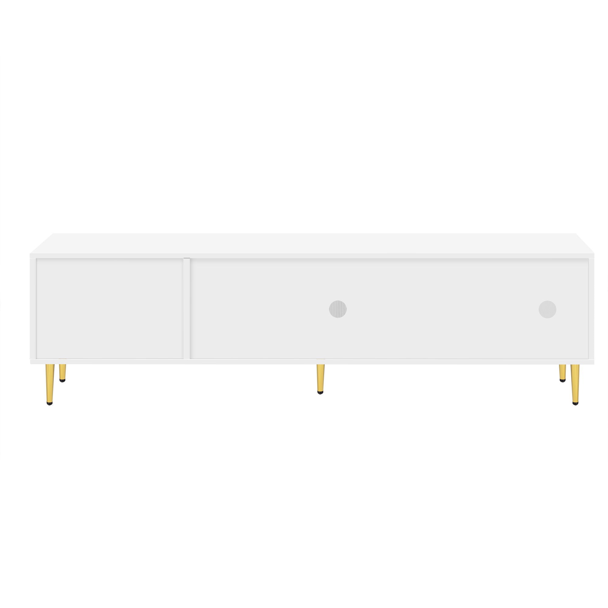 Modern TV Stand With 3 Shelves And 2 Cabinets