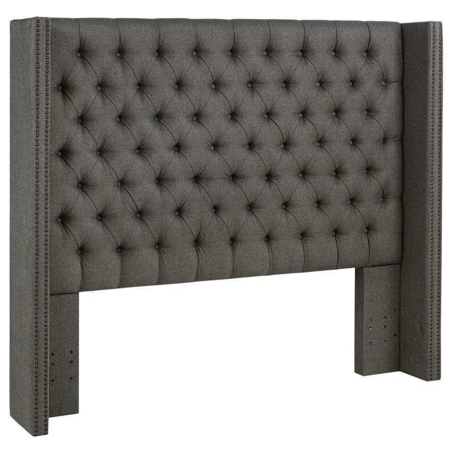 Bancroft - Upholstered Full Wingback Headboard - Gray