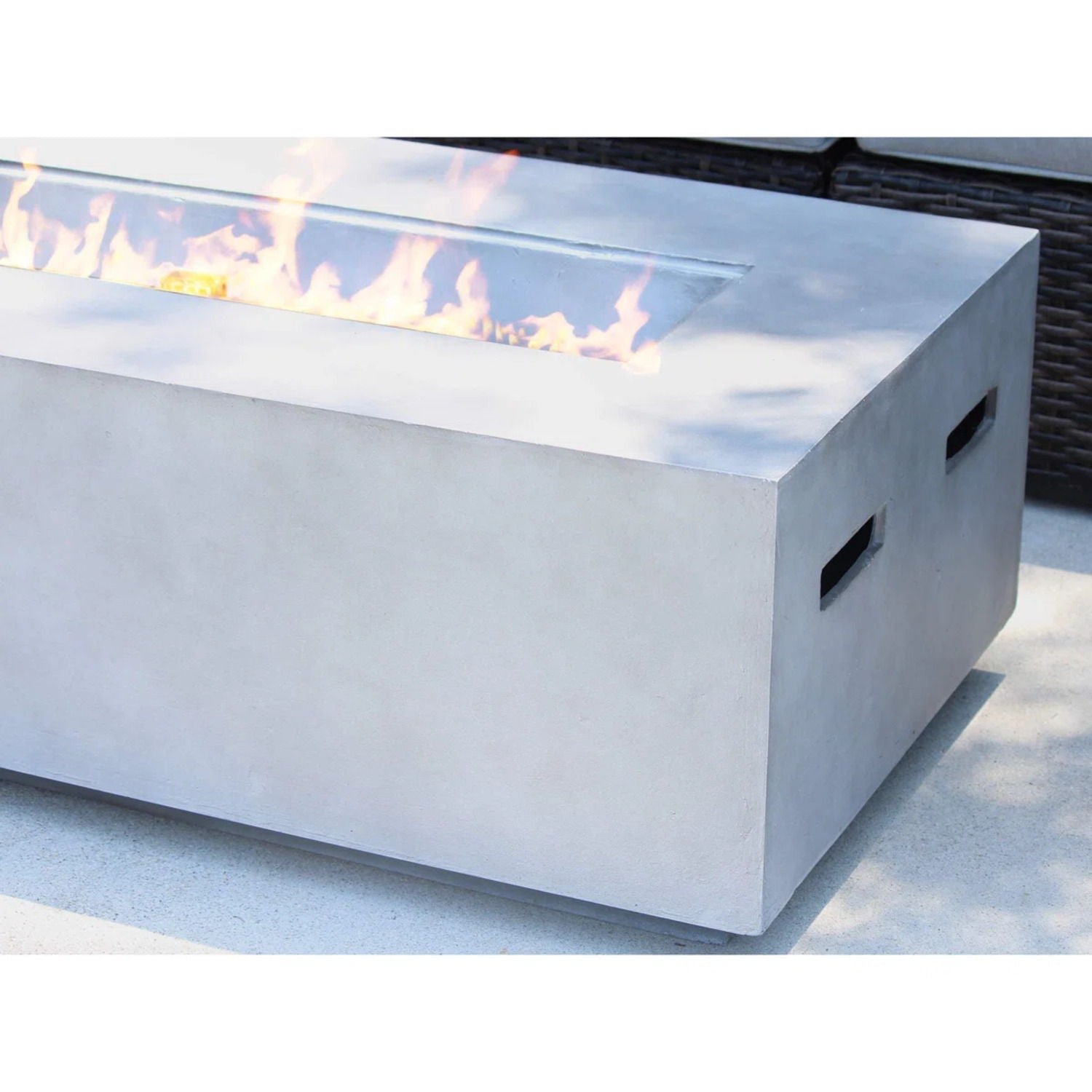 4 Piece Patio Seating Group With Cushions And Fire Pit - Gray Mix