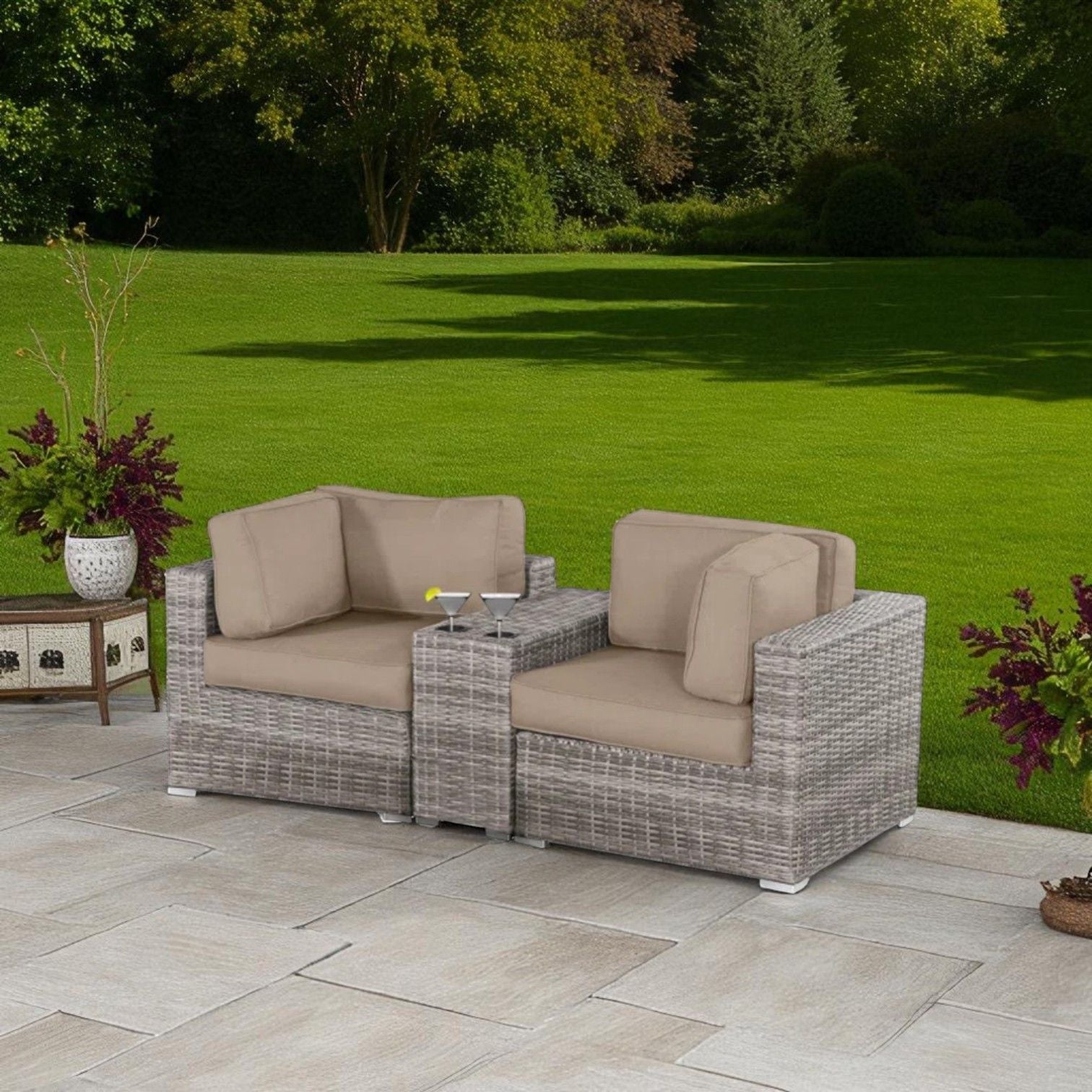 Handcrafted Outdoor Loveseat With Wicker Seating - Best Buy Furniture