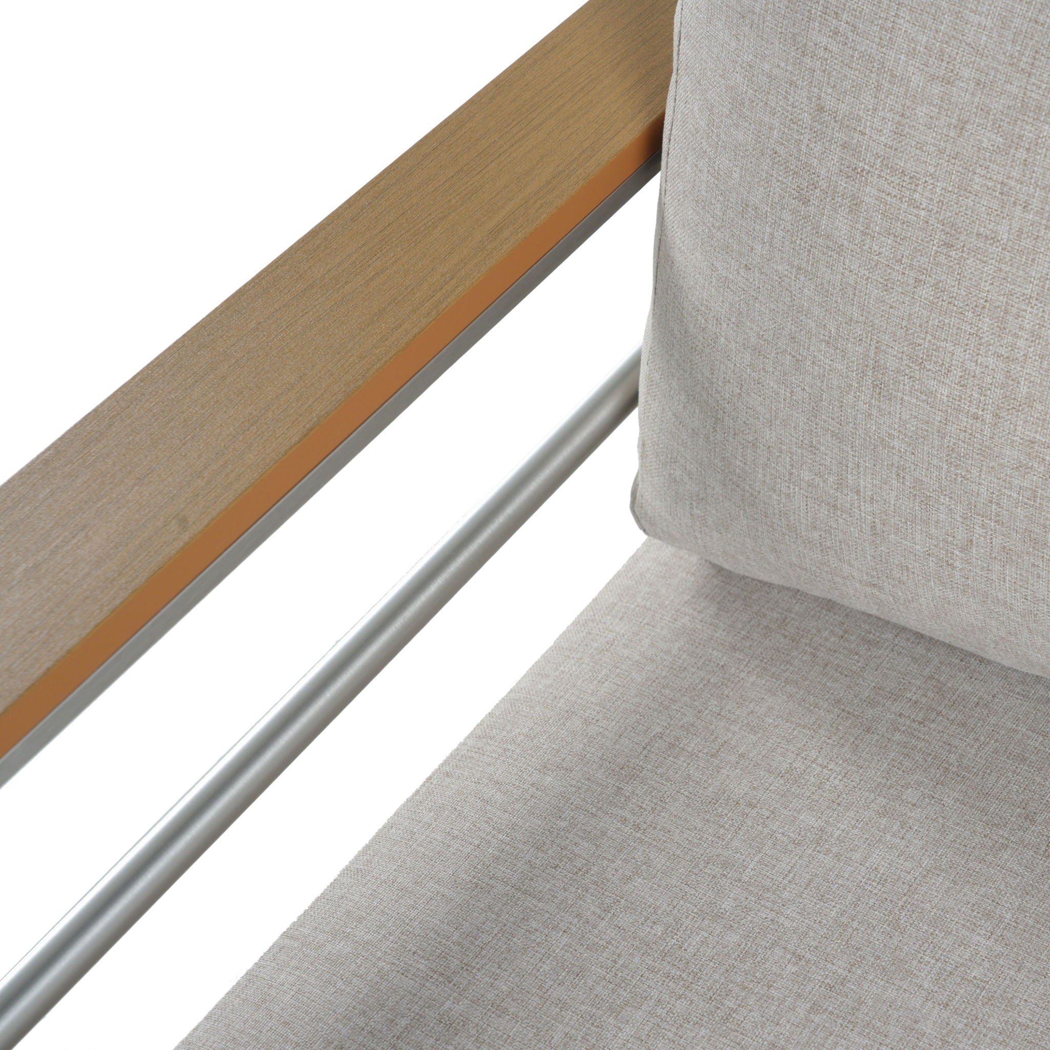 Cora - Outdoor Aluminum Club Chair - Silver / Beige