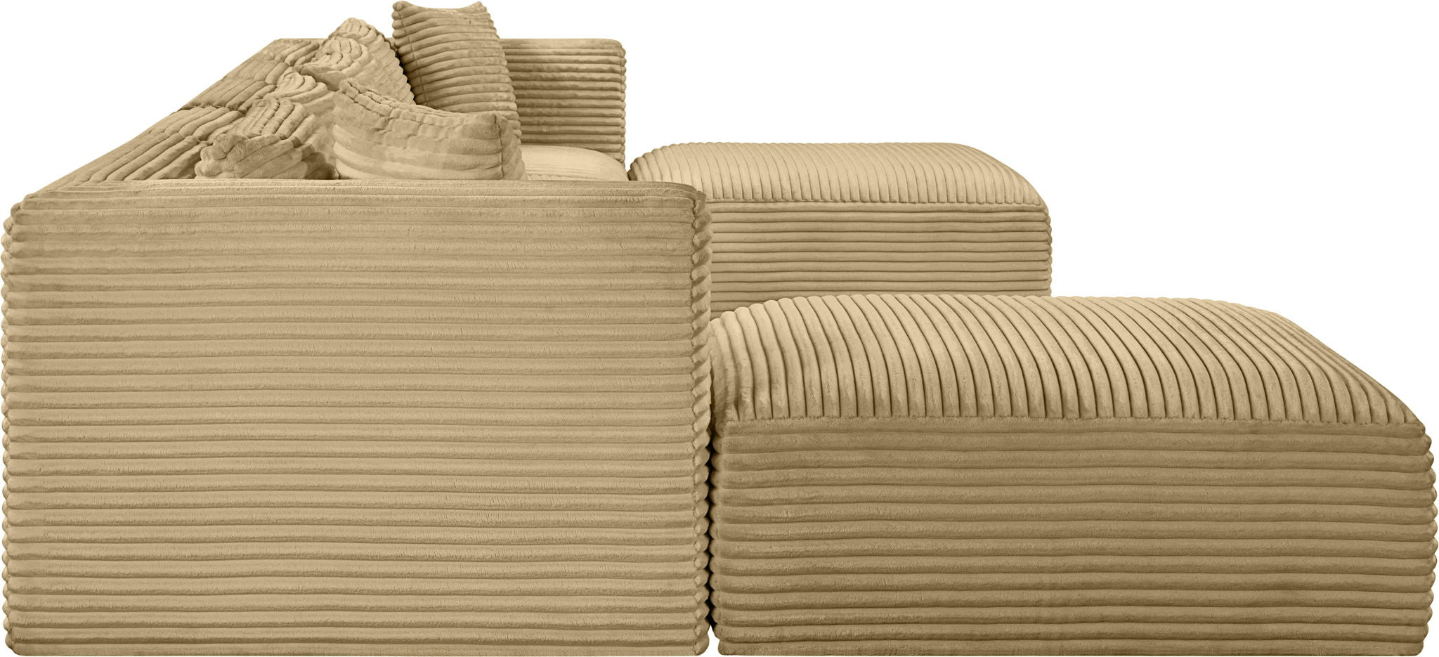 Shaggy - 7 Piece Modular Sectional With 2 Ottomans