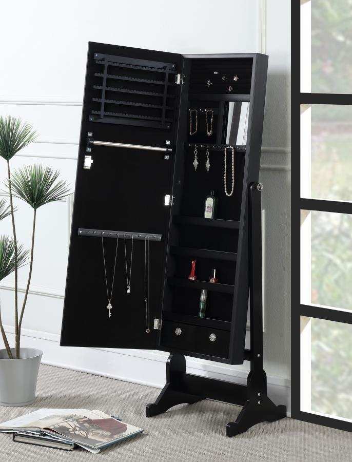 Tutuola - Cheval Mirror With Jewelry Storage - Black