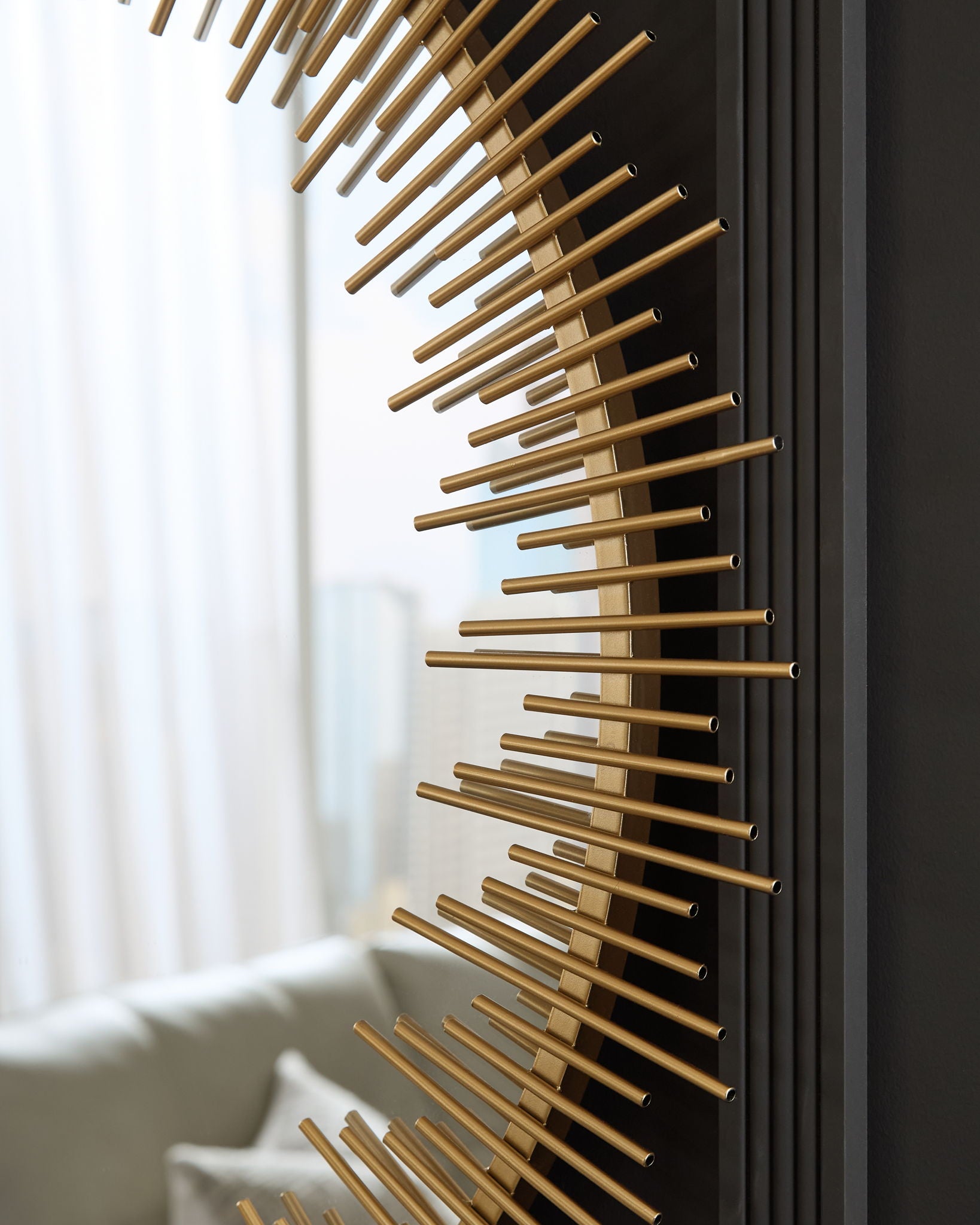 Wainport - Accent Mirror - Gold Finish - Best Buy Furniture