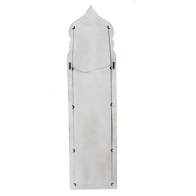 Oversized Full Length Floor Mirror, Vintage Shabby Chic Wooden Frame For Leaning, Bedroom, Living Room - White