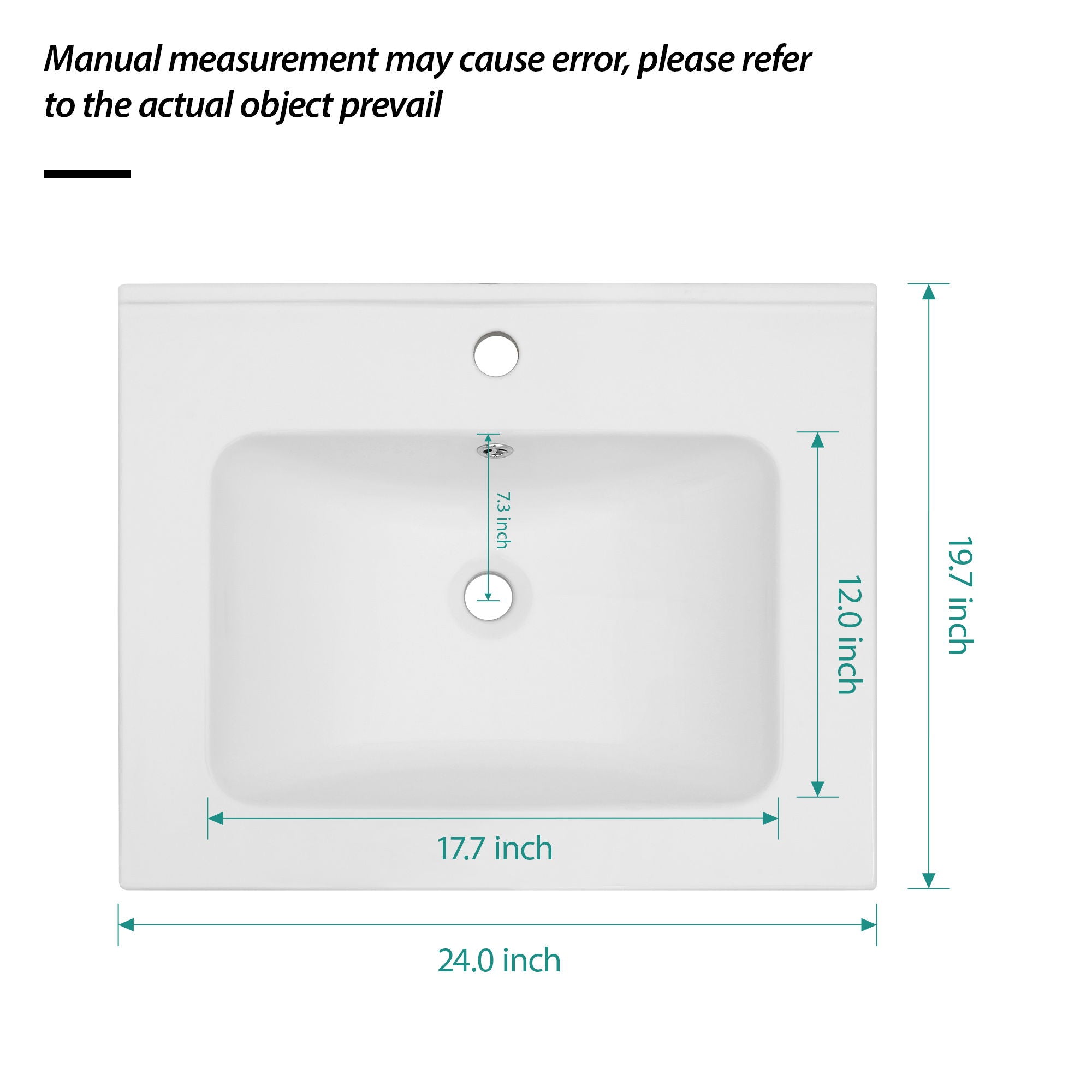 Modern Rectangular Vanity Top With Overflow For Bathroom