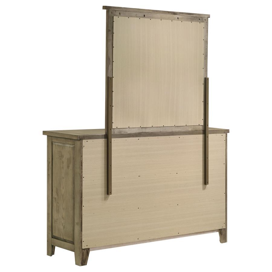 Hazlewood - 6-Drawer Bedroom Dresser With Mirror - Vineyard Oak