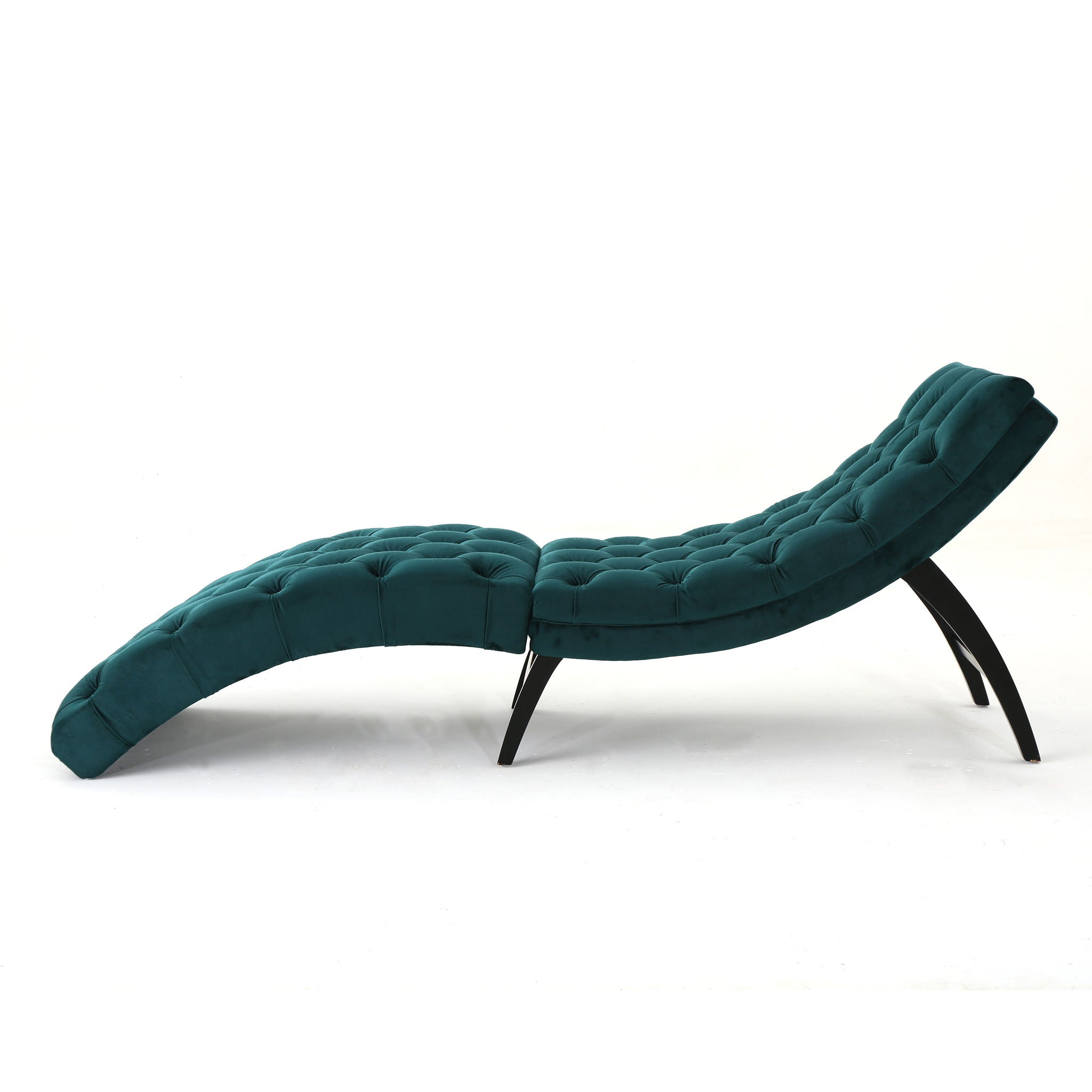 Elegant Tufted Chaise Lounge With Curved Design