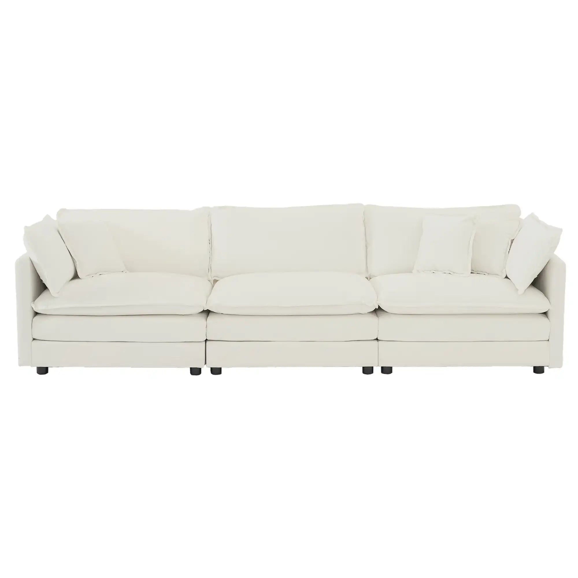 5-Seater U-Shaped Convertible Sofa with Reversible Footrest, Modern White - Best Buy Furniture