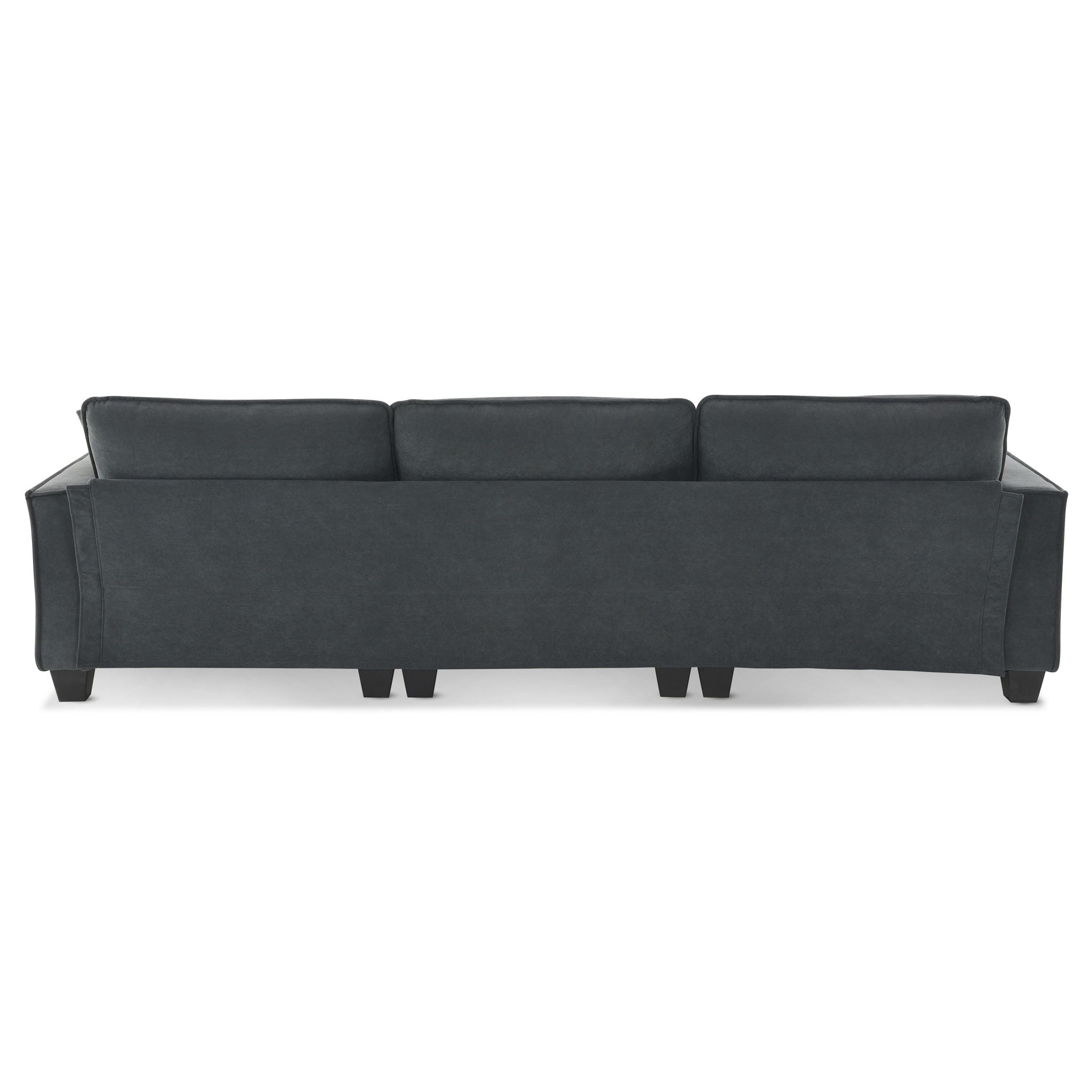 Modern Convertible Sectional L Shaped Reversible Couch Set With Free Pillows 4 Seat Suede Sleeper Sofa With Ottoman