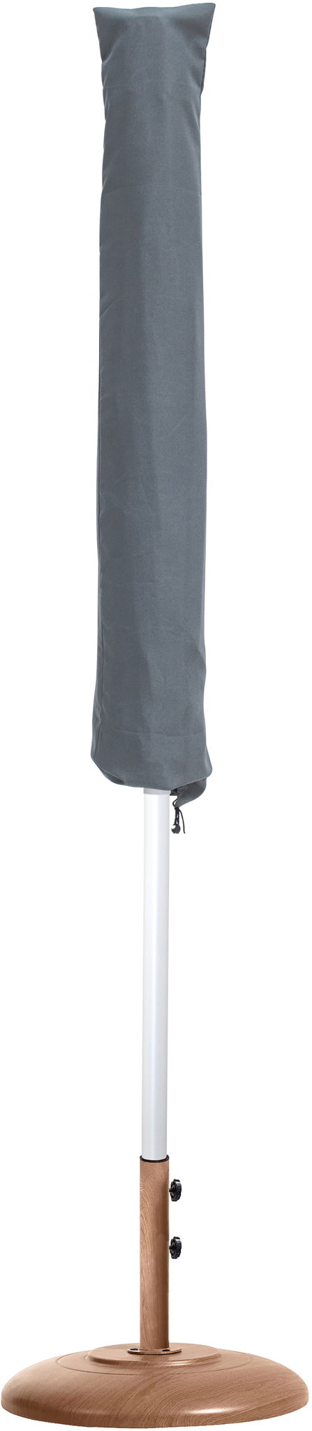 Fiji - Aluminum Patio Umbrella With Round Teak And White Base - Best Buy Furniture
