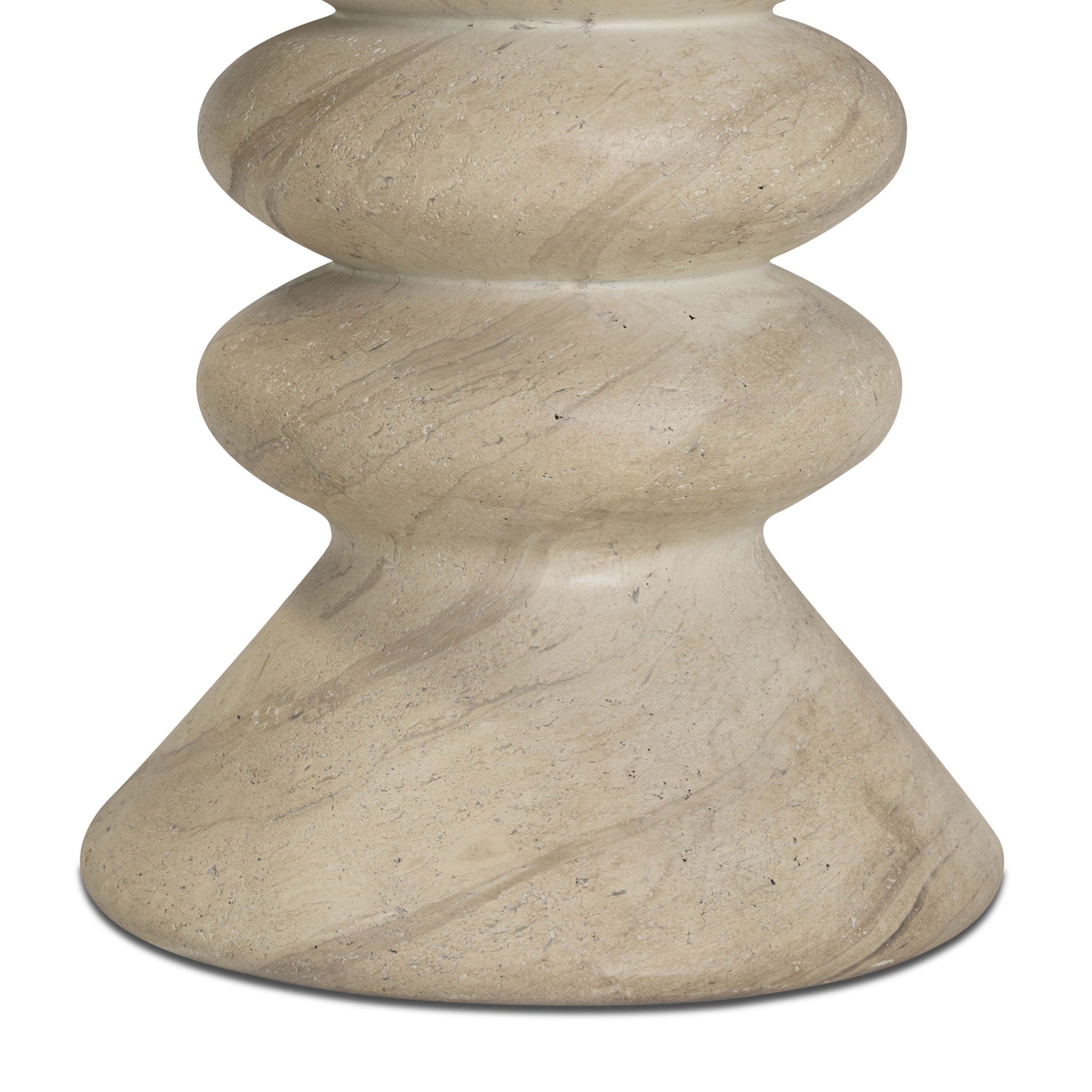 Hyre - Indoor / Outdoor Concrete Side Table - Faux Travertine
