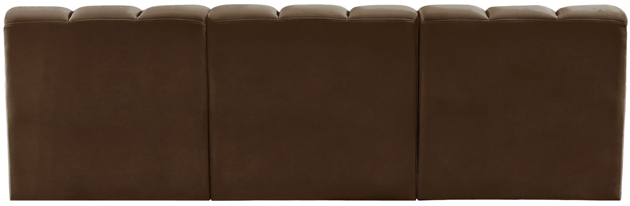 Arc - Velvet 4 Piece Modular Straight Sofa - Brown