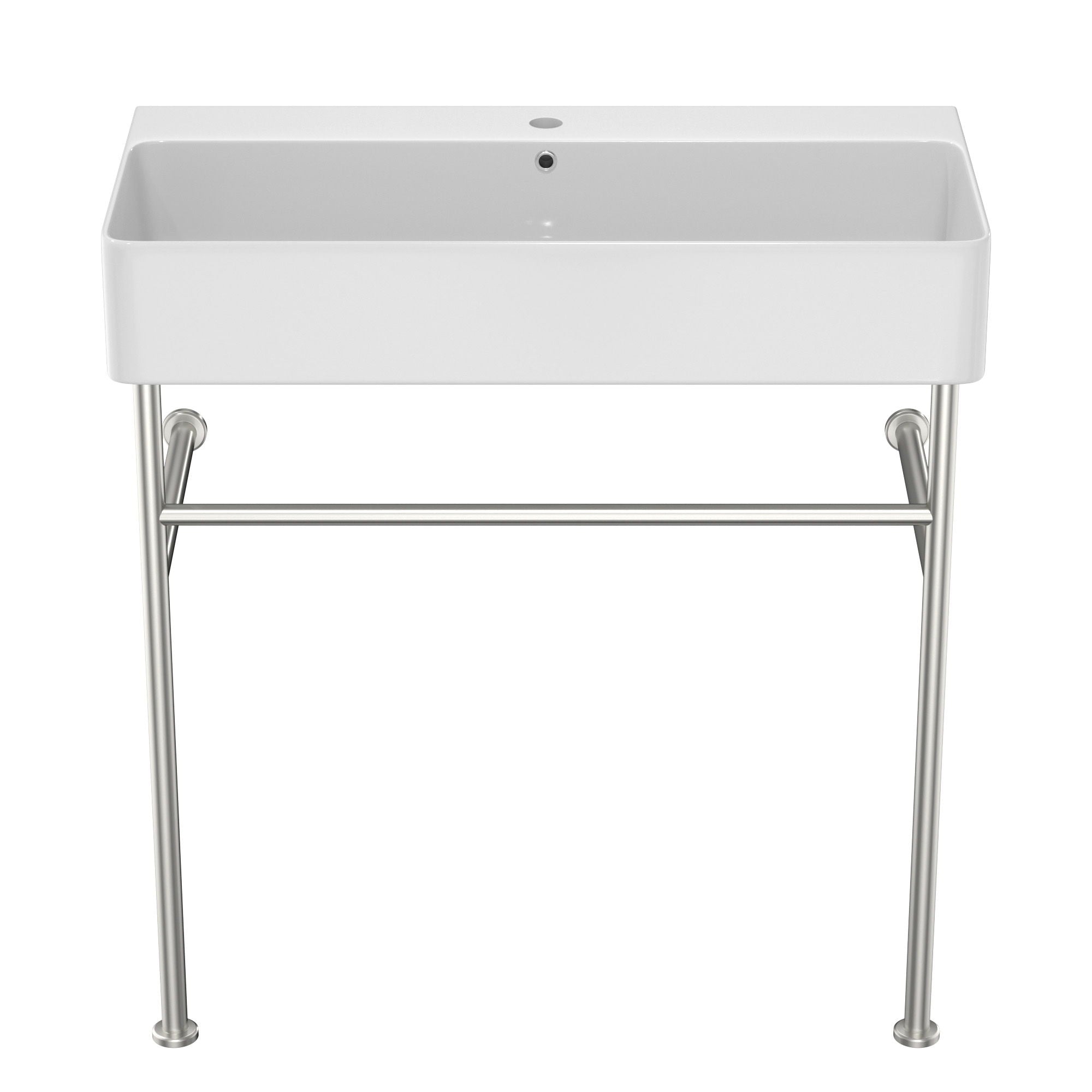 Ceramic Console Bathroom Sink With Overflow
