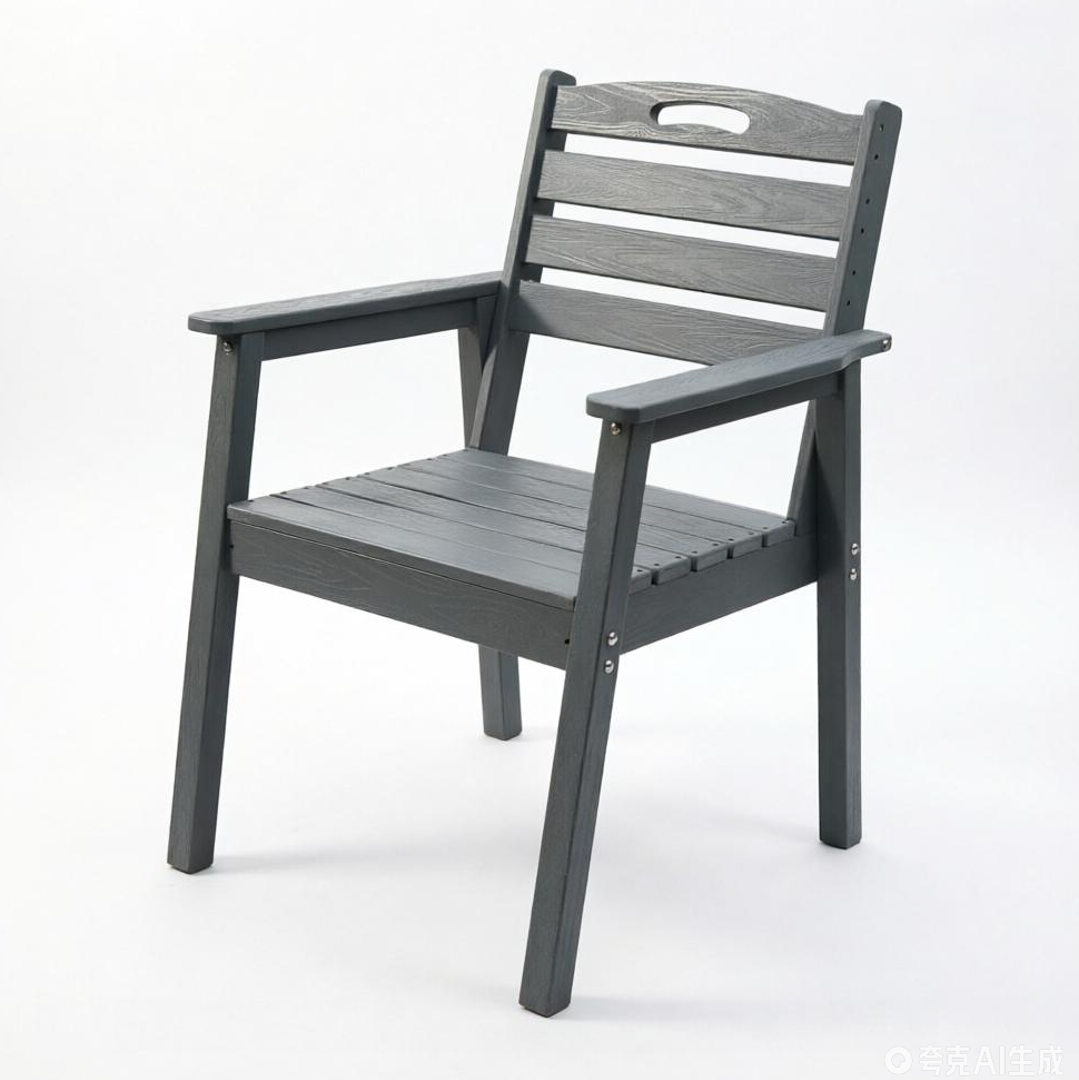 HDPE outdoor patio dining set, one table and four chairs. The outdoor dining furniture has sunshade holes and is suitable. It is suitable for lawns, gardens, backyards, and pool sides.Grey,Waterproof